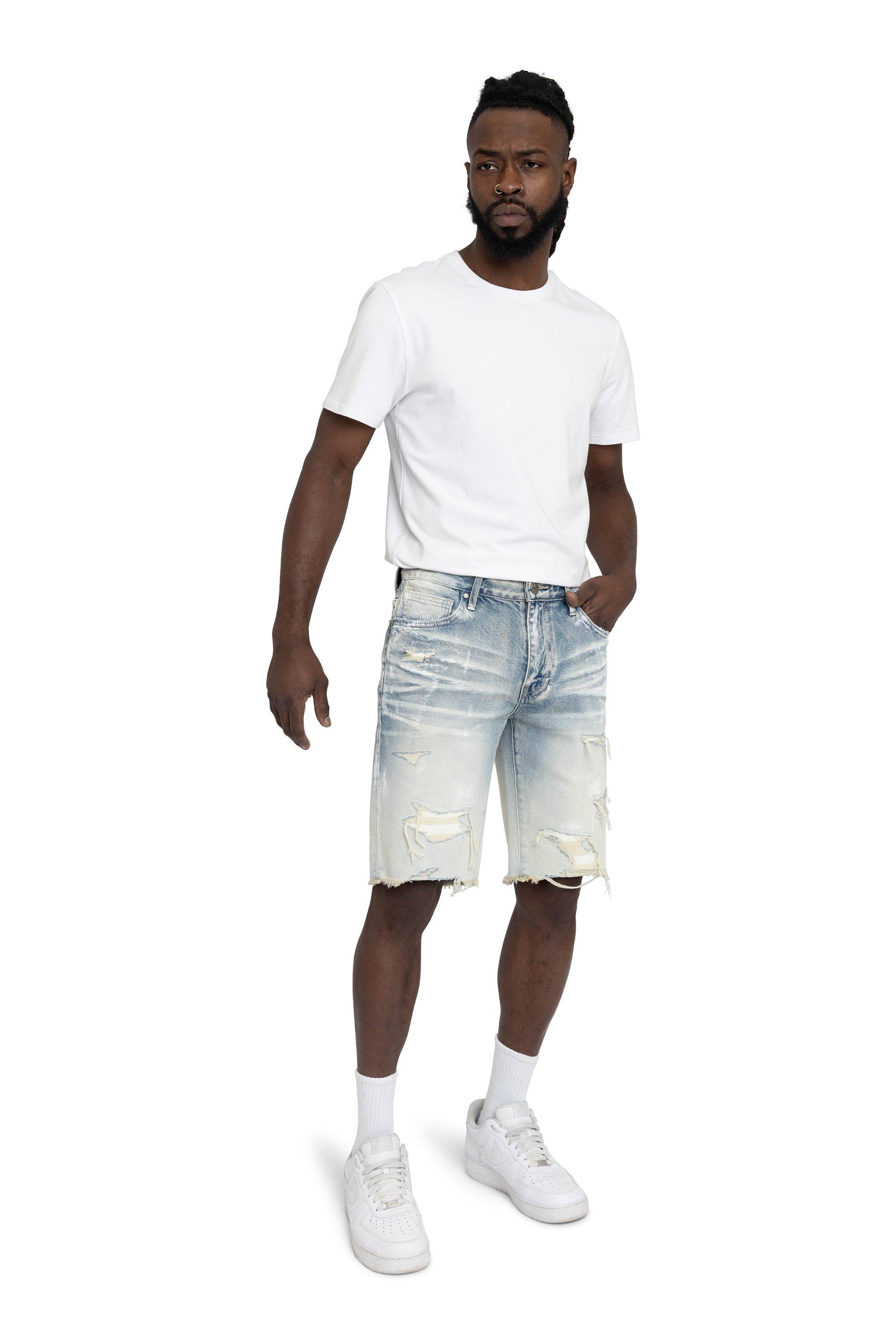 Smoke Rise Men's Paint Splatter Shorts - Ombre Blue - BLUE Thumbnail View 8