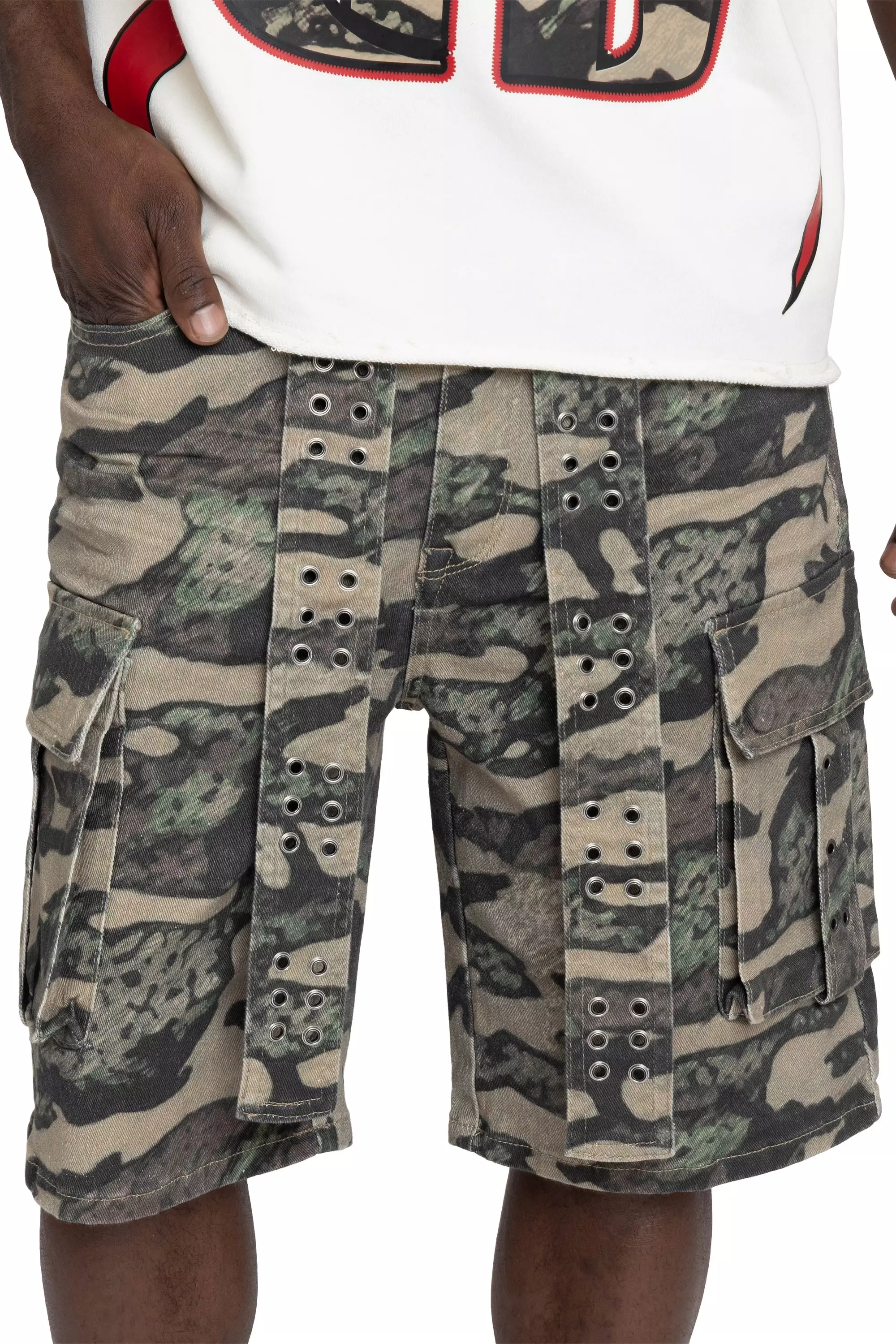 Smoke Rise Men's Comfort Camo Cargo Shorts - Arden Camo - CAMOUFLAGE