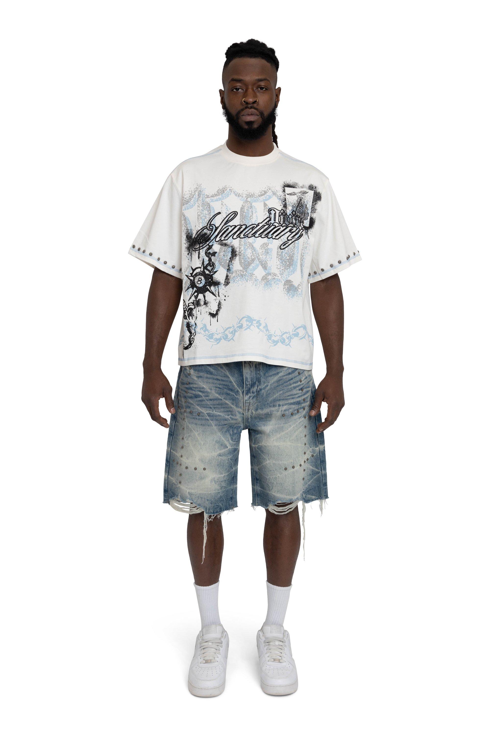 Smoke Rise Men's Comfort Studded Shorts - Holland Blue - BLUE Thumbnail View 1