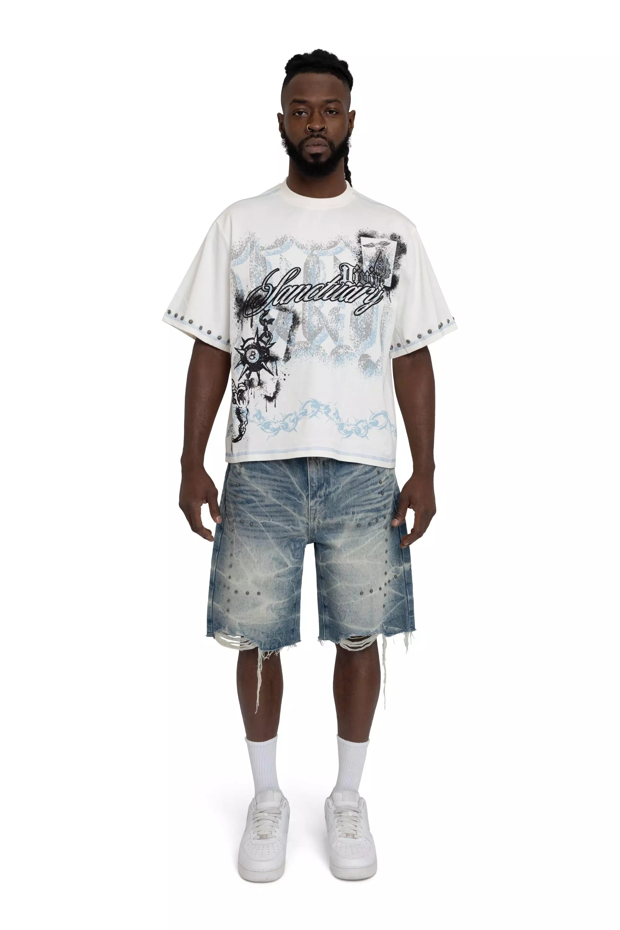 Smoke Rise Men's Comfort Studded Shorts - Holland Blue - BLUE