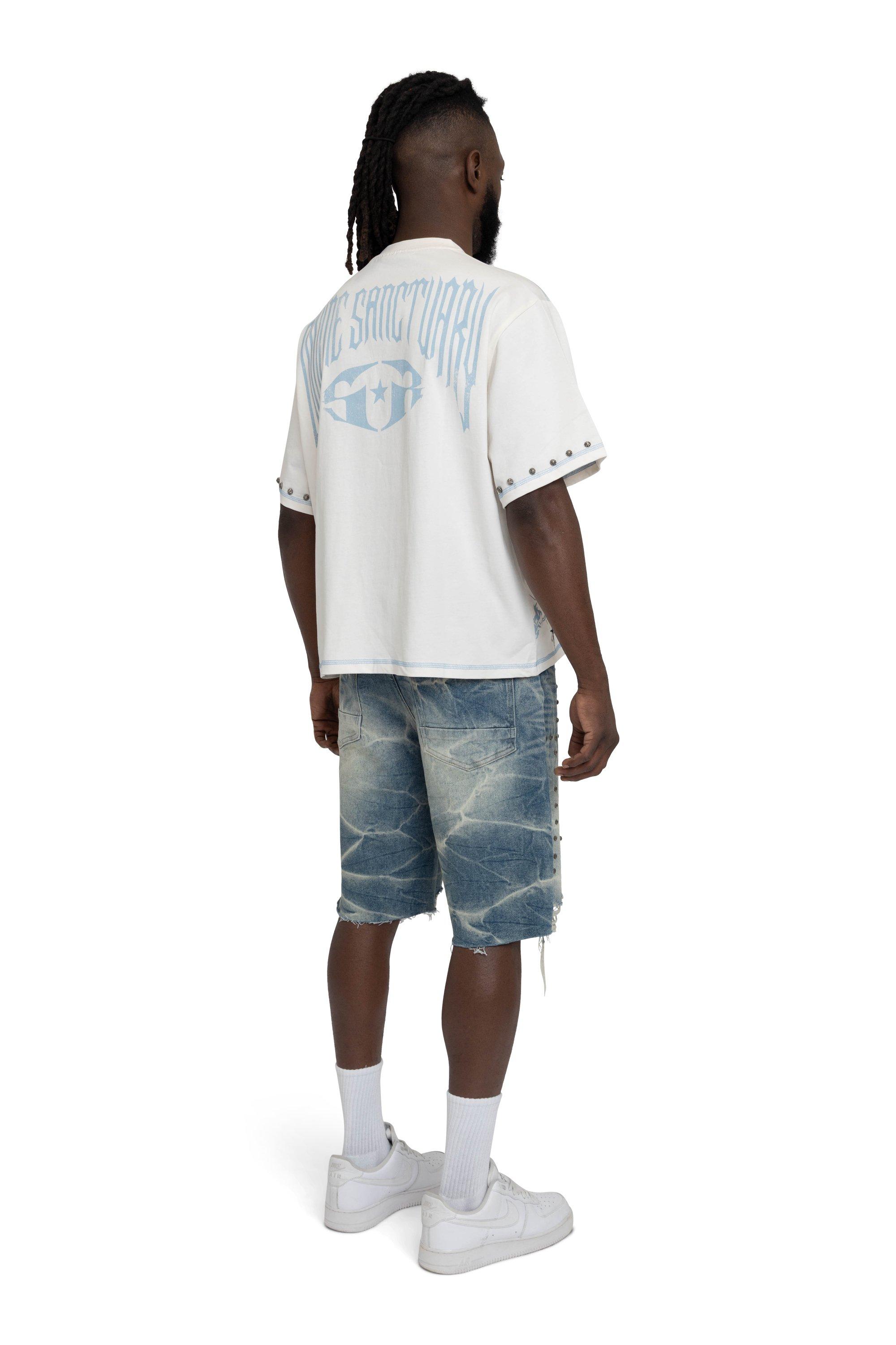 Smoke Rise Men's Comfort Studded Shorts - Holland Blue - BLUE Thumbnail View 4