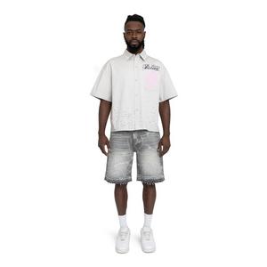 Smoke Rise Men's Comfort Rhinestone Shorts - Calcite Grey