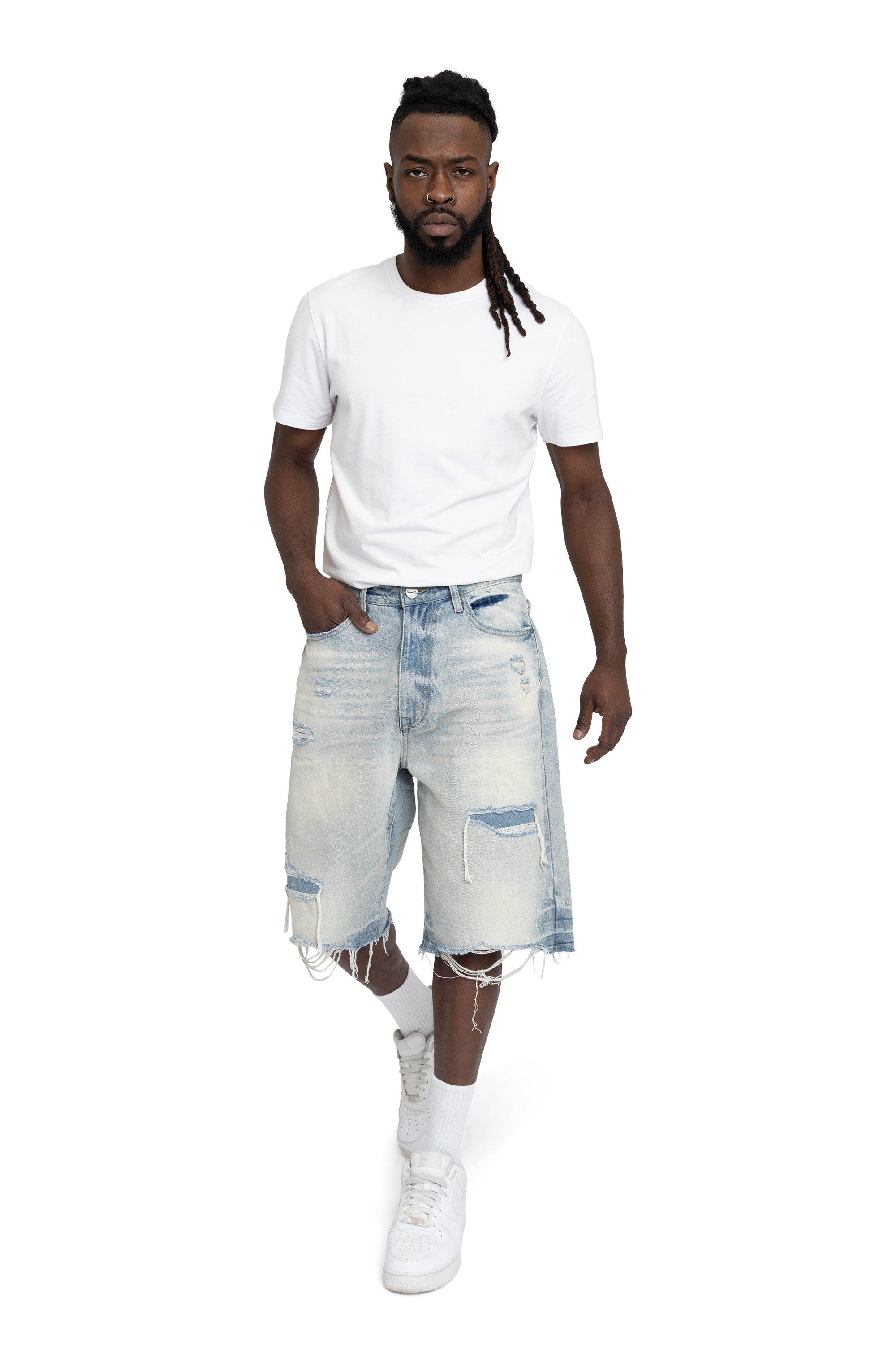 Smoke Rise Men's Skater Denim Shorts - Elgin Blue - BLUE Thumbnail View 4