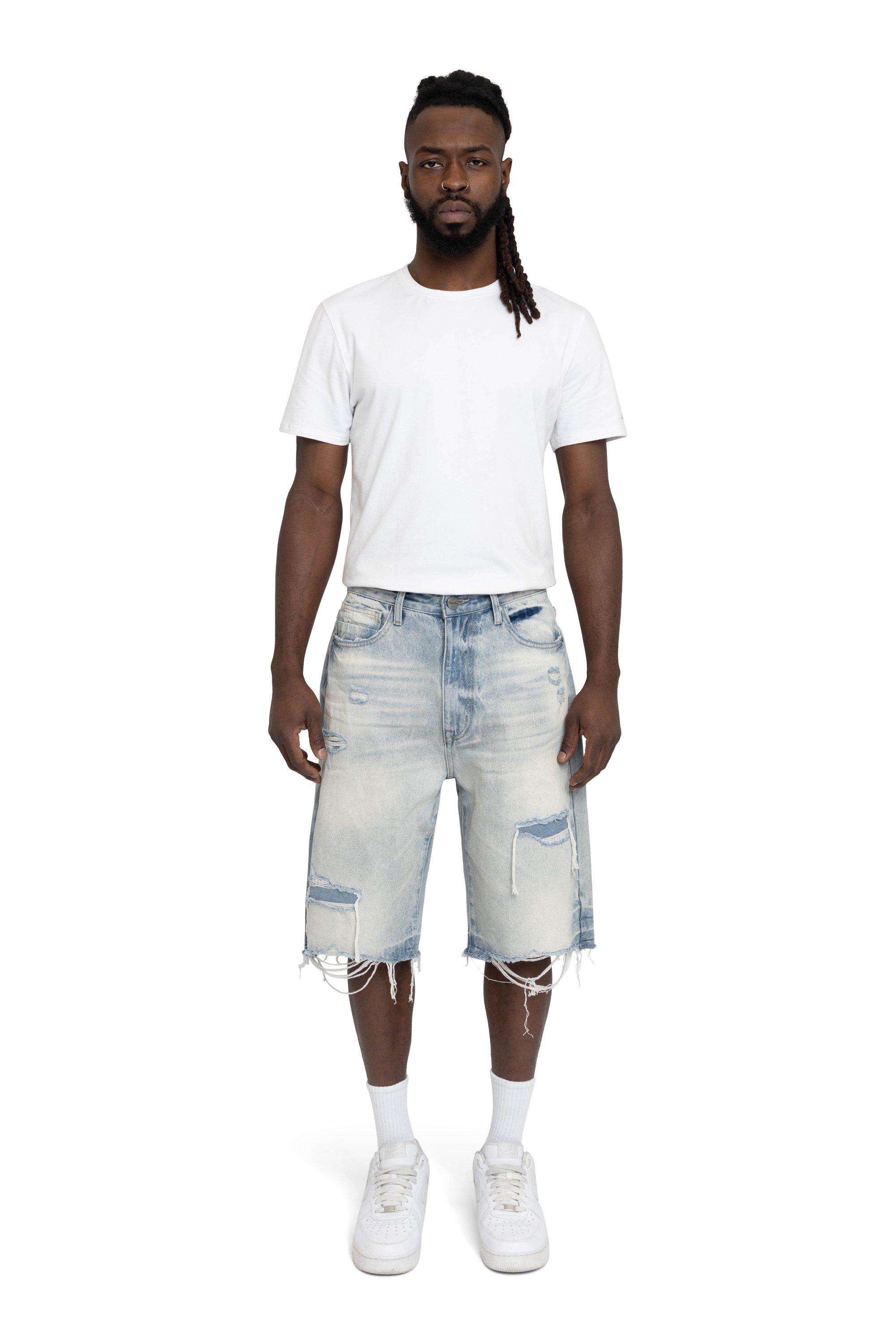 Smoke Rise Men's Skater Denim Shorts - Elgin Blue - BLUE Thumbnail View 6