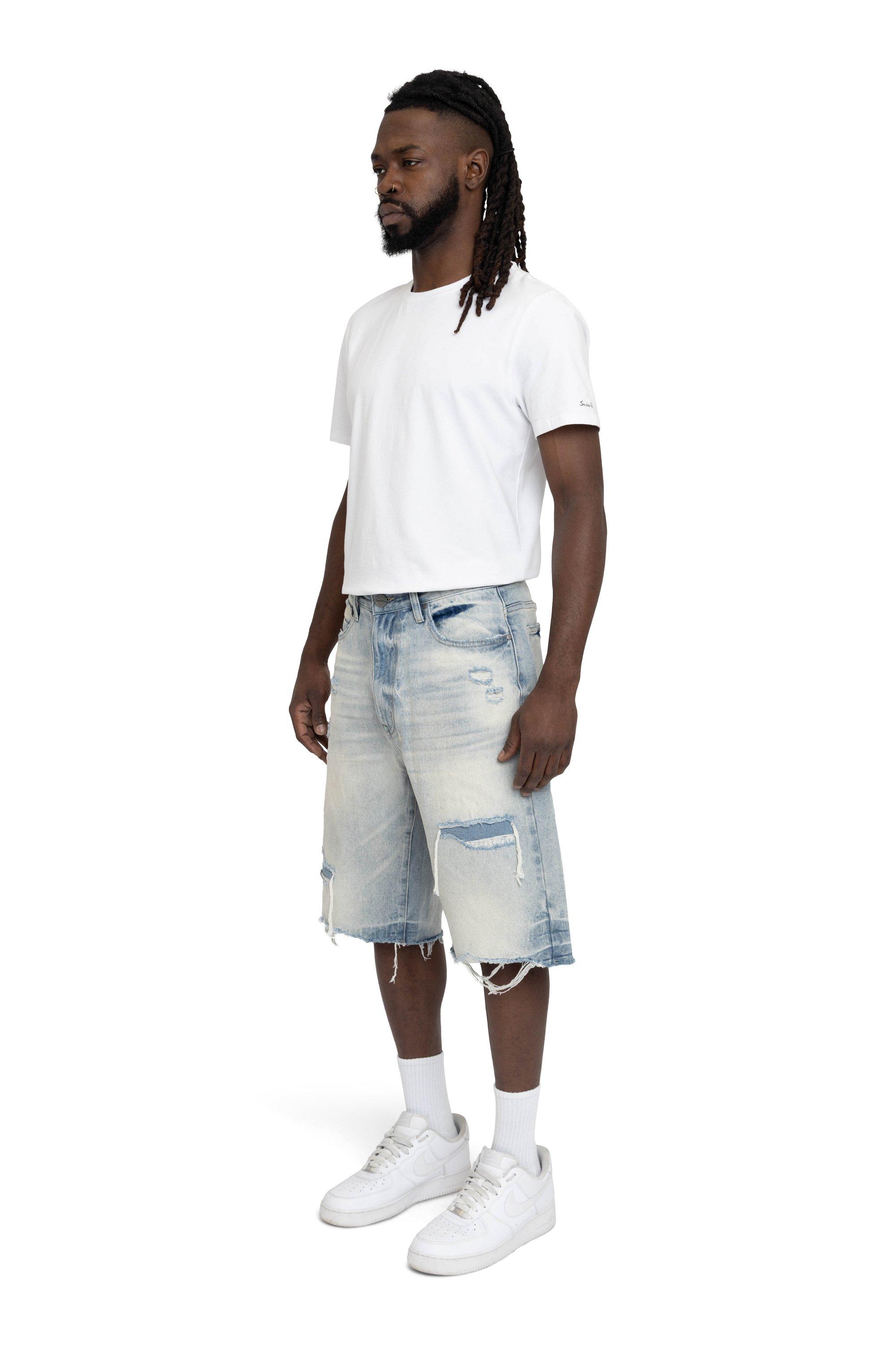 Smoke Rise Men's Skater Denim Shorts - Elgin Blue - BLUE Thumbnail View 7