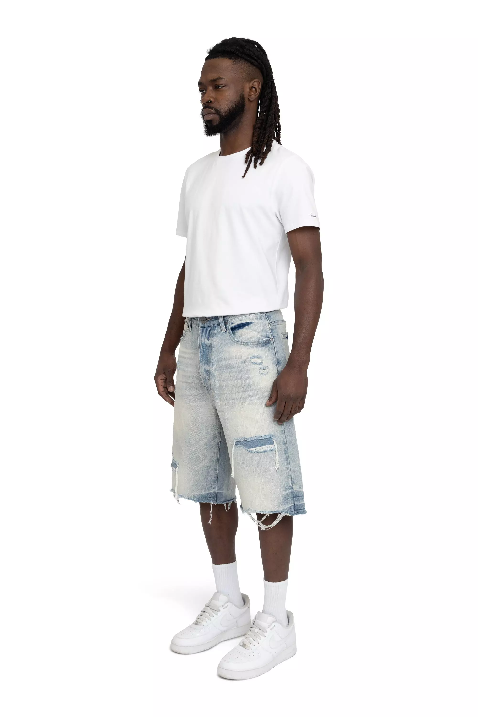 Smoke Rise Men's Skater Denim Shorts - Elgin Blue - BLUE