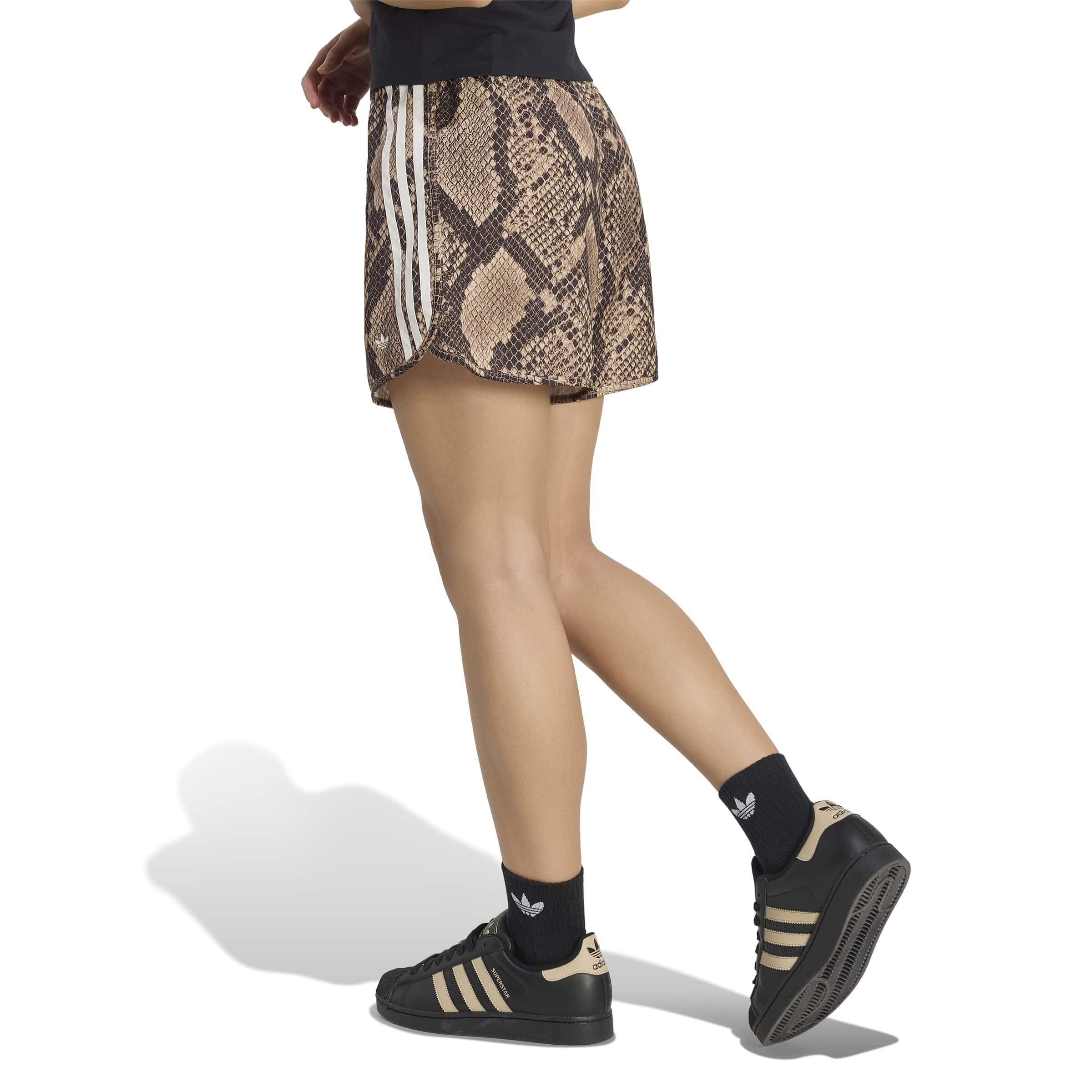 adidas Originals Women's Snake Print Satin Shorts - BEIGE Thumbnail View 2
