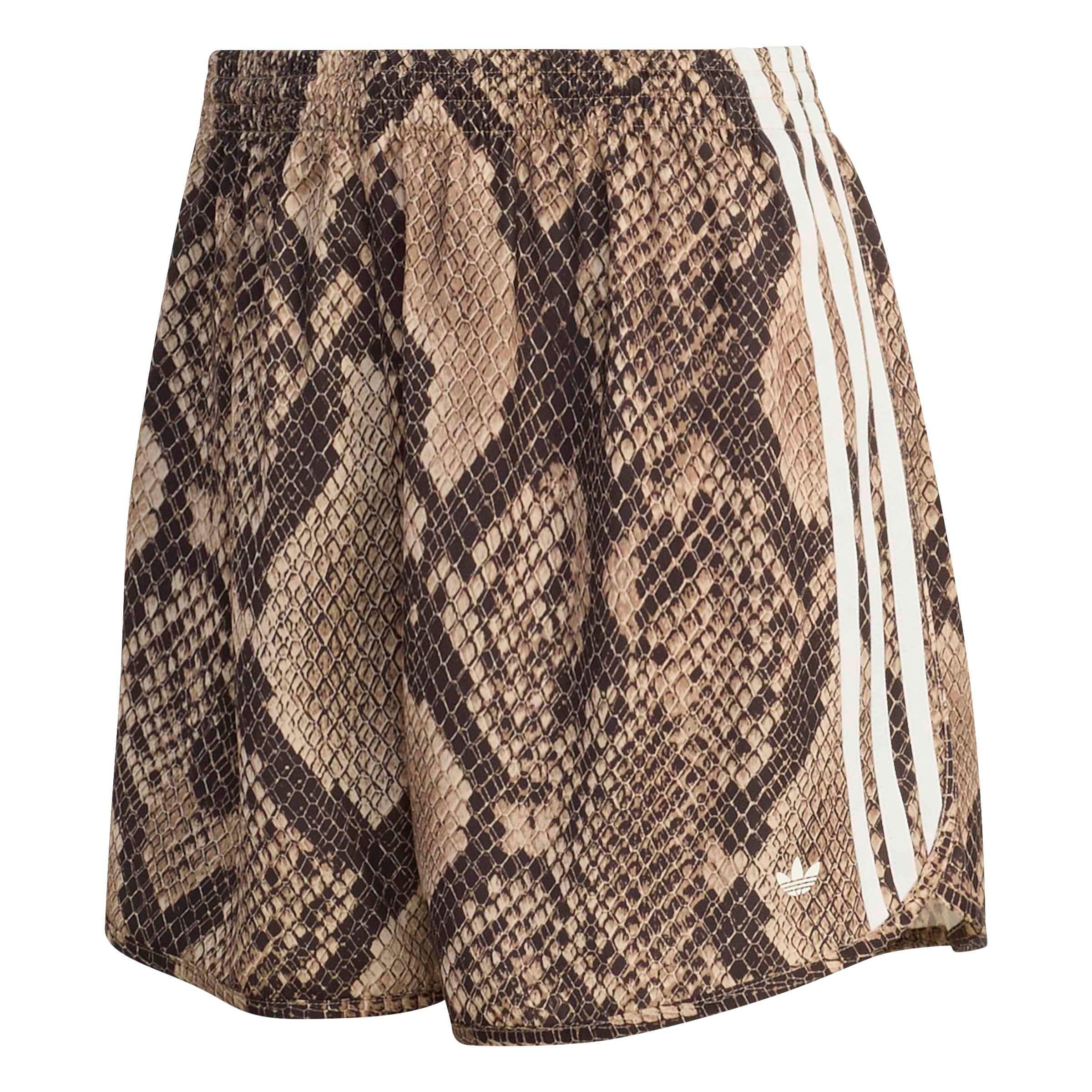 adidas Originals Women's Snake Print Satin Shorts - BEIGE Thumbnail View 6
