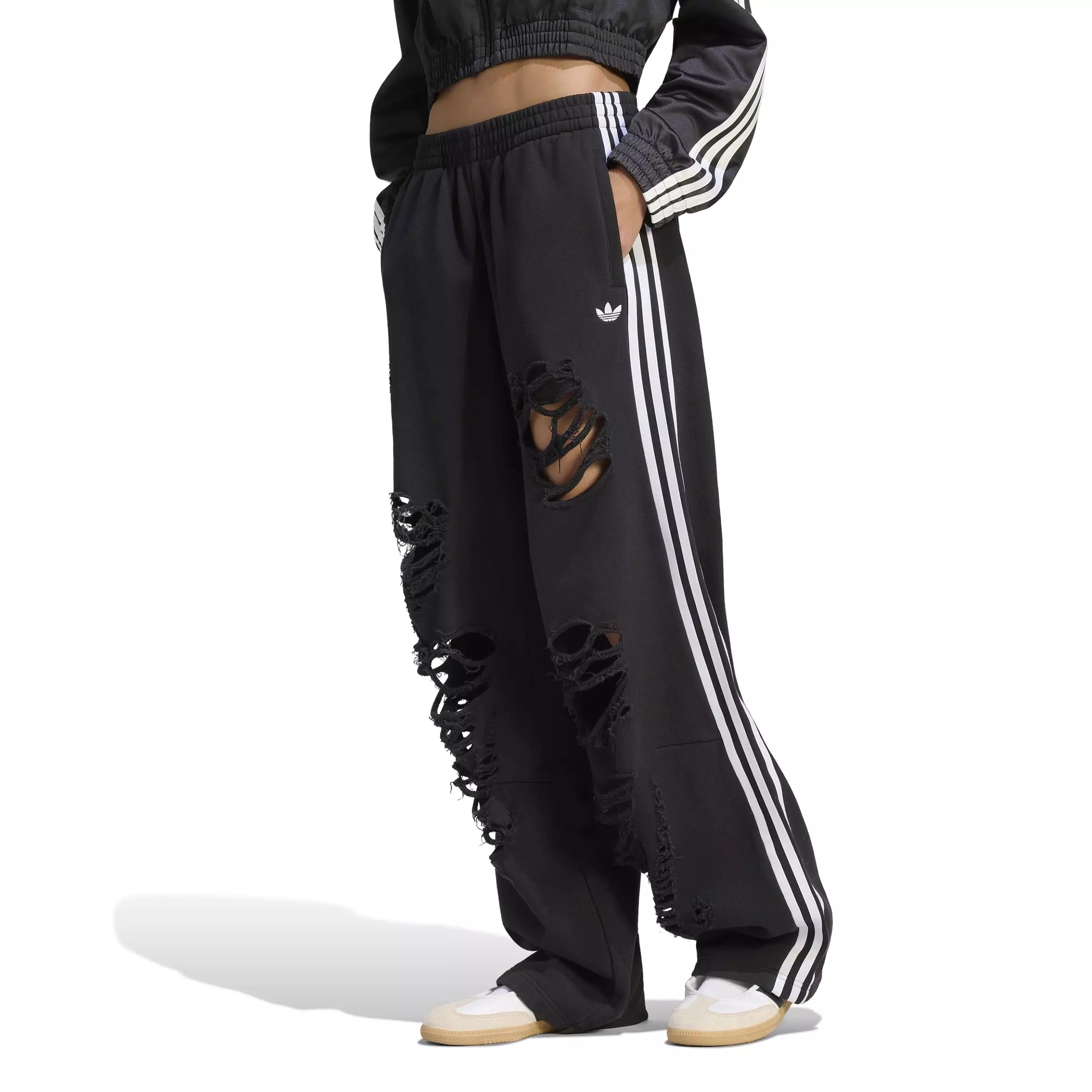 adidas Originals Women's Distressed Joggers - BLACK