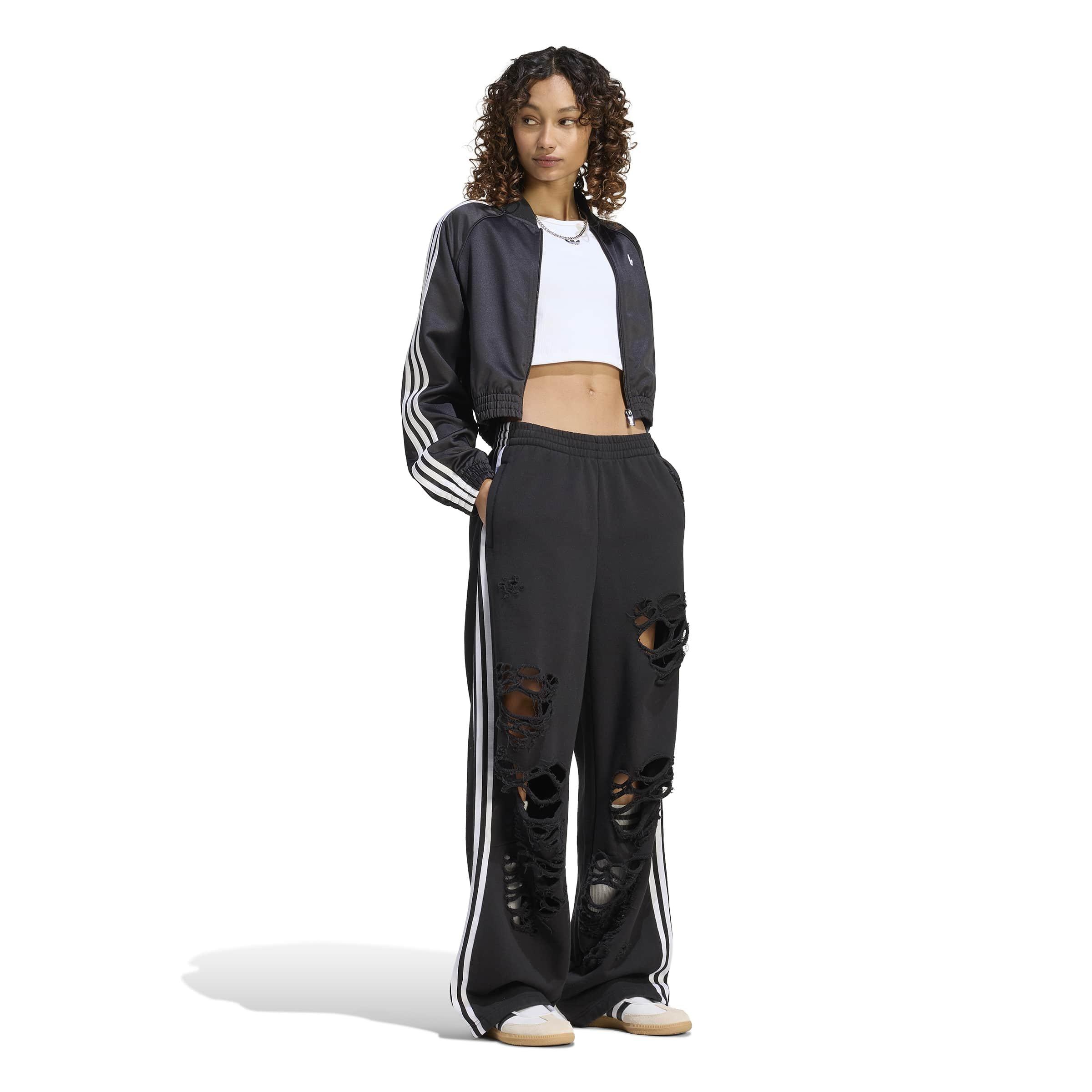 adidas Originals Women's Distressed Joggers - BLACK