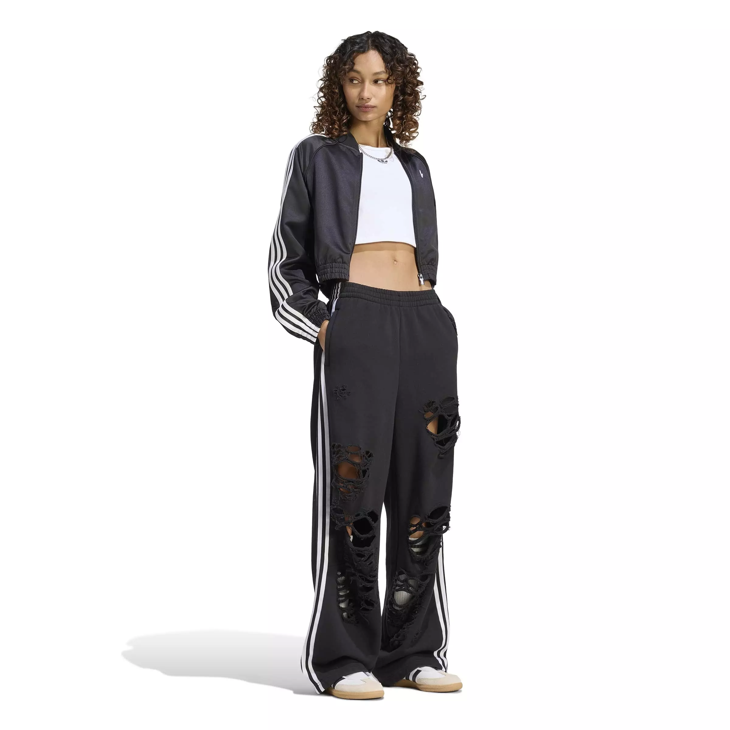 adidas Originals Women's Distressed Joggers - BLACK