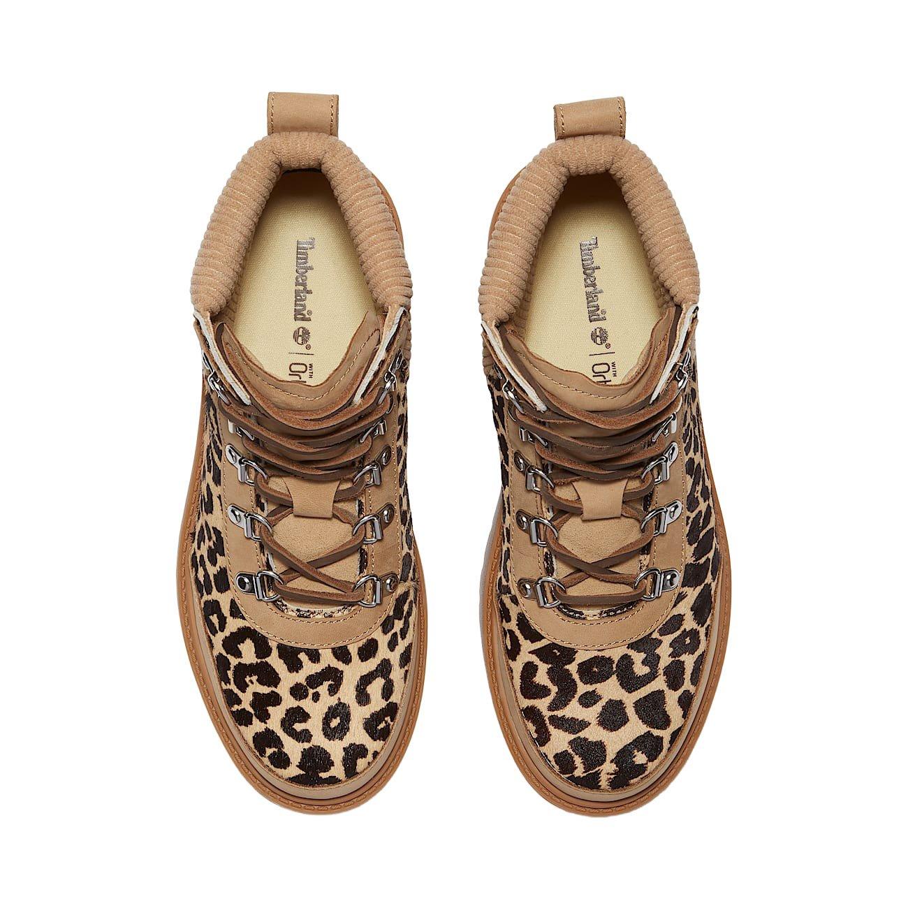 Timberland Stone Street Platform Hiker "Leopard Print/Beige" Women's Boot - BLACK/BROWN Thumbnail View 3