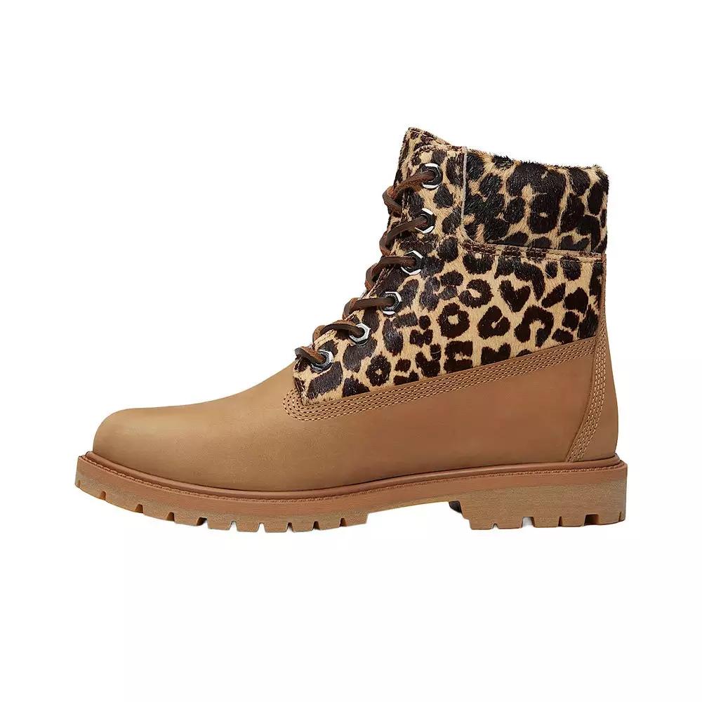 Timberland Premium 6-Inch "Leopard Print/Beige" Women's Boot - BLACK/BROWN