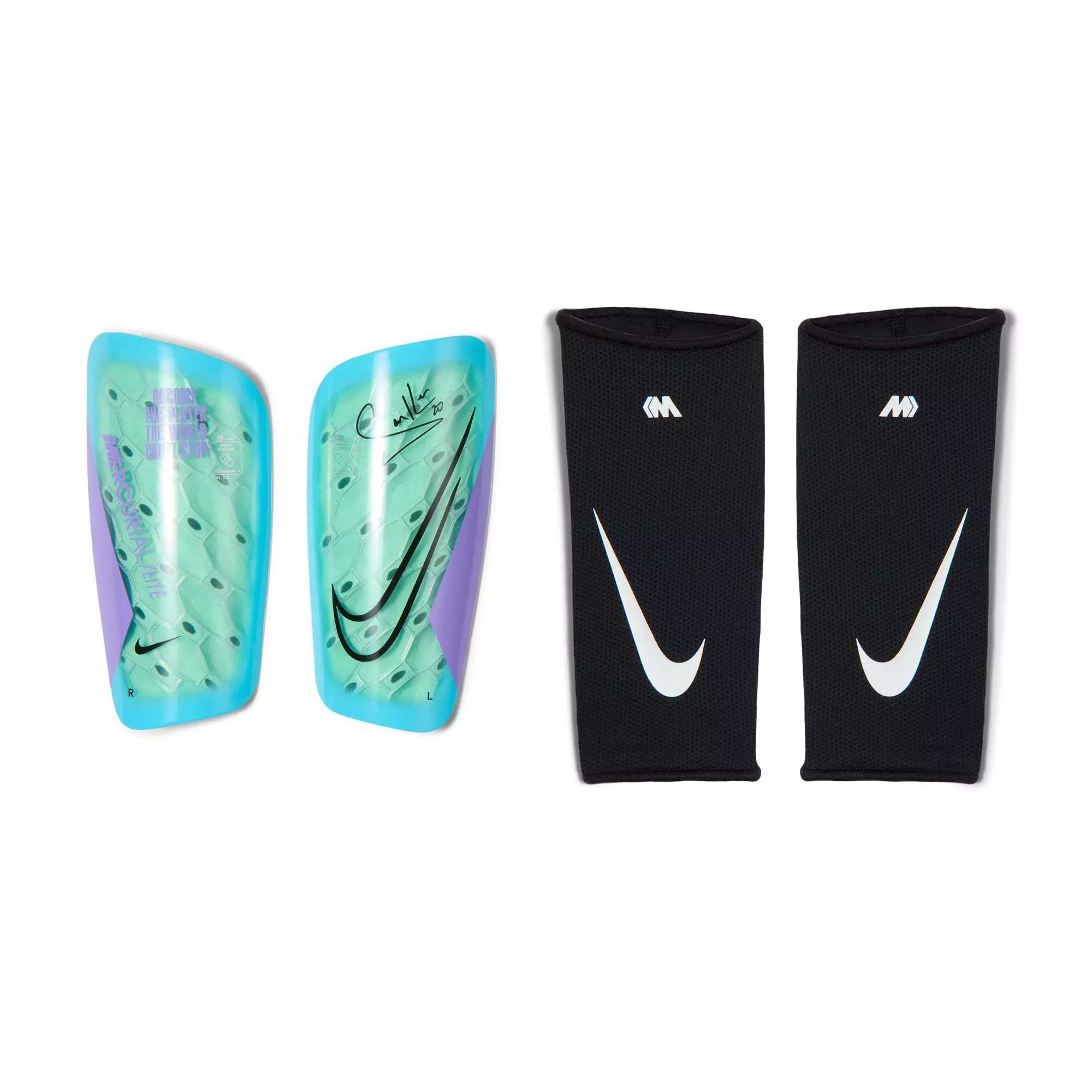 Nike Mercurial Lite "Sam Kerr" Soccer Shin Guards - Green/Purple - GREEN/PURPLE