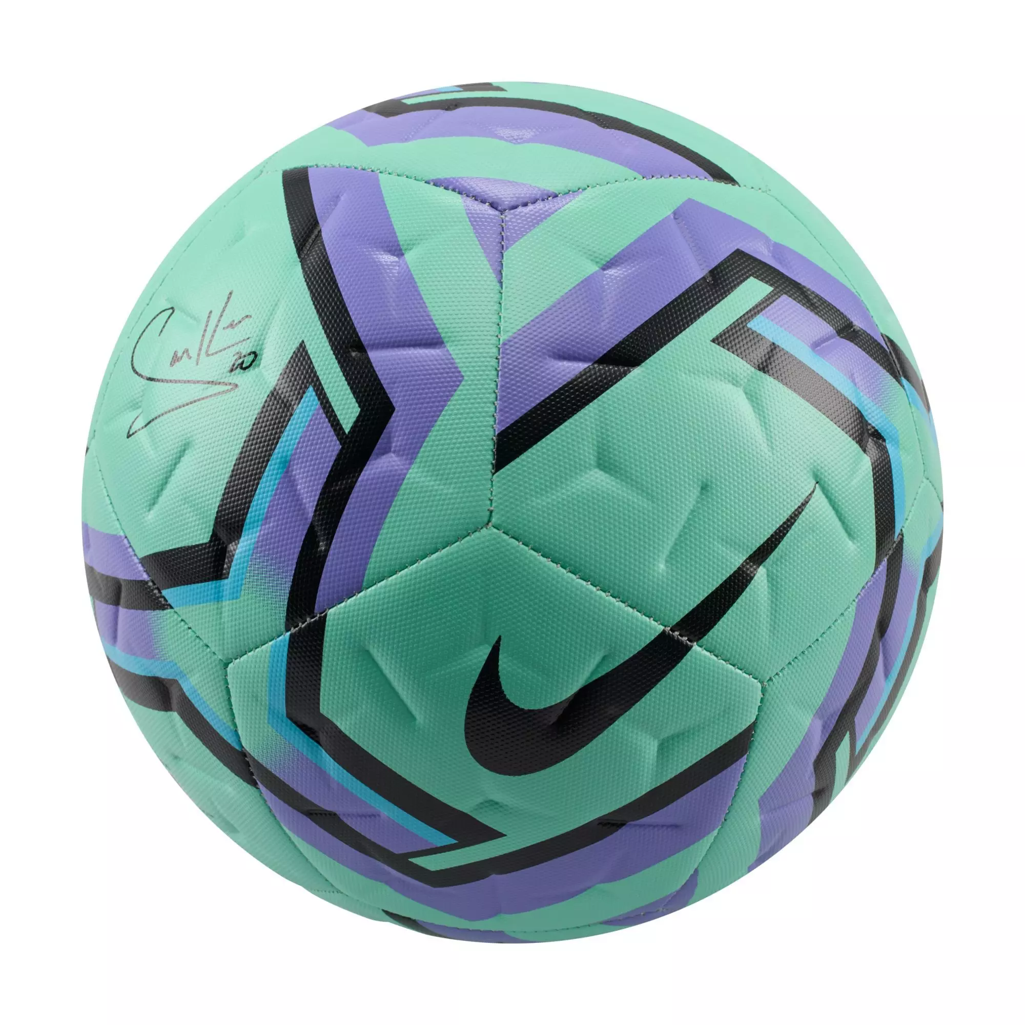 Nike Academy Sam Kerr Soccer Ball Size 4 - Green Glow/Atomic Violet/Black - GREEN/PURPLE