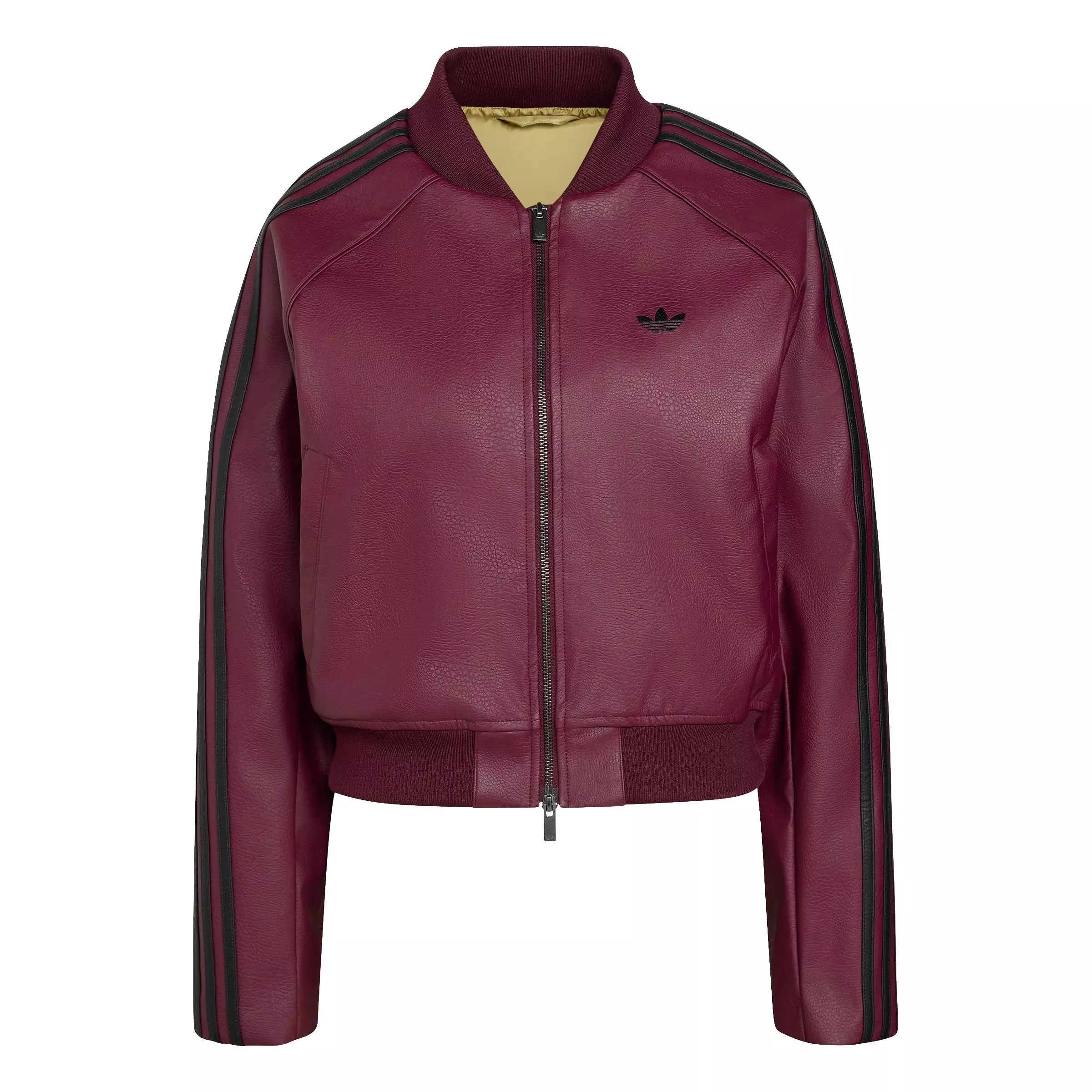adidas Originals Women's Pleather Tracktop Jacket - MAROON