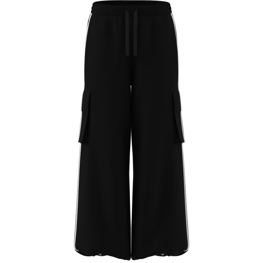 adidas Women's Firebird Adilenium Twill 3s Cargo Pants - Black/White - BLACK/WHITE