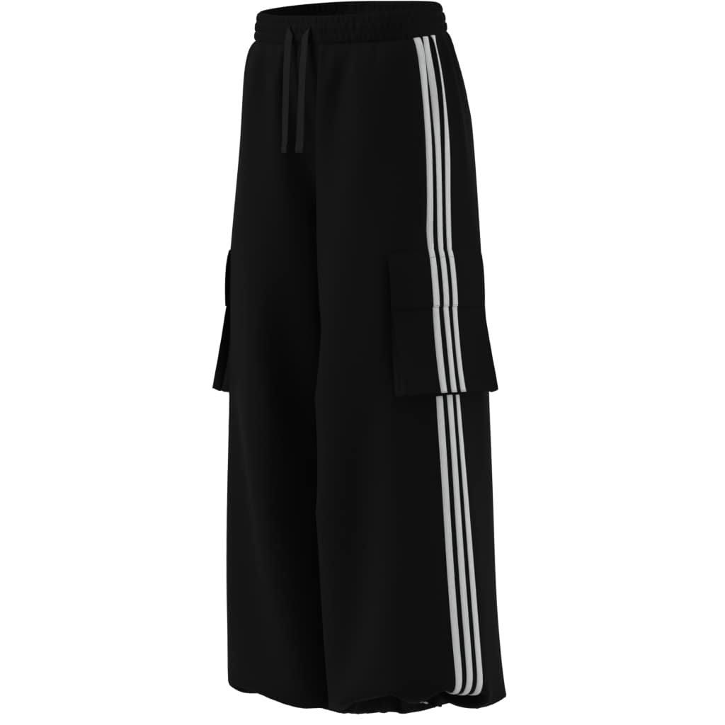 adidas Women's Firebird Adilenium Twill 3s Cargo Pants - Black/White - BLACK/WHITE
