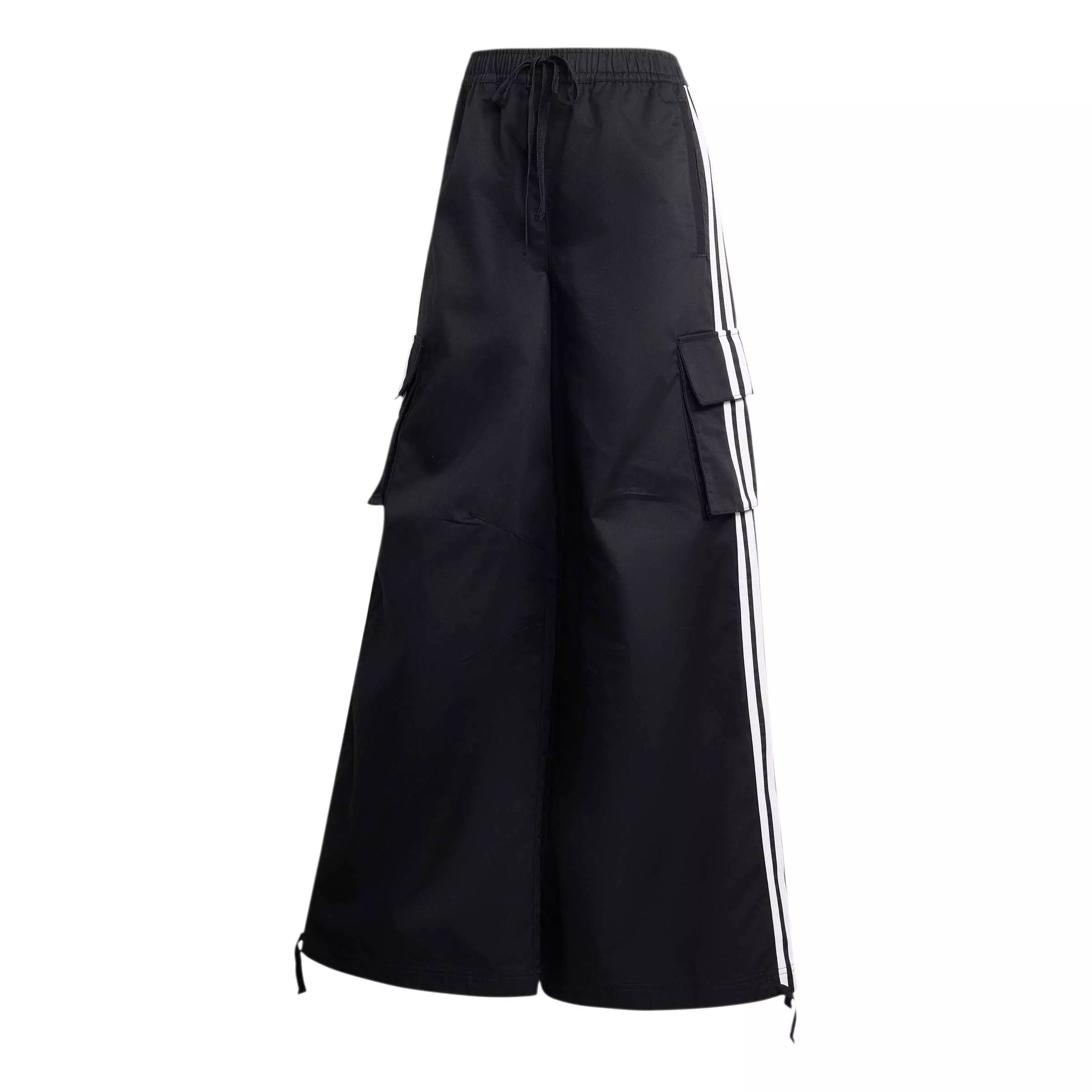 adidas Women's Firebird Adilenium Twill 3s Cargo Pants - Black/White - BLACK/WHITE