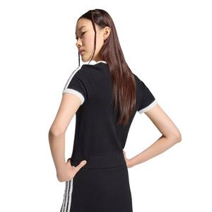 adidas Women's Adicolor Knitted Tee - Black/White - BLACK/WHITE