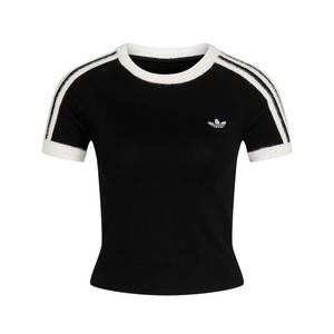 adidas Women's Adicolor Knitted Tee - Black/White - BLACK/WHITE