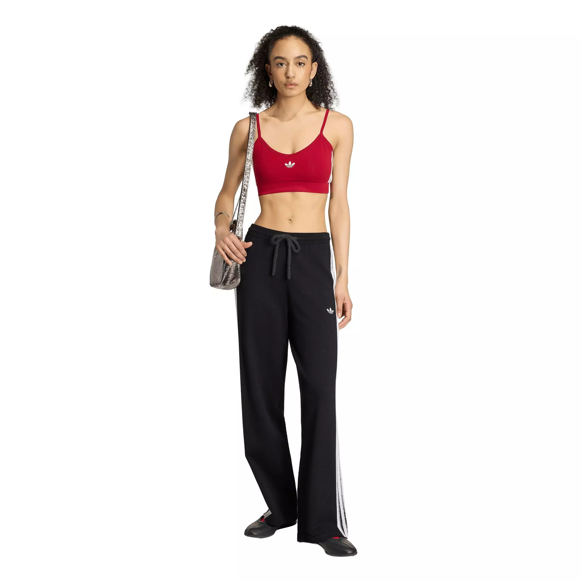 adidas Originals Women's Knit Firebird Track Pants - BLACK/WHITE