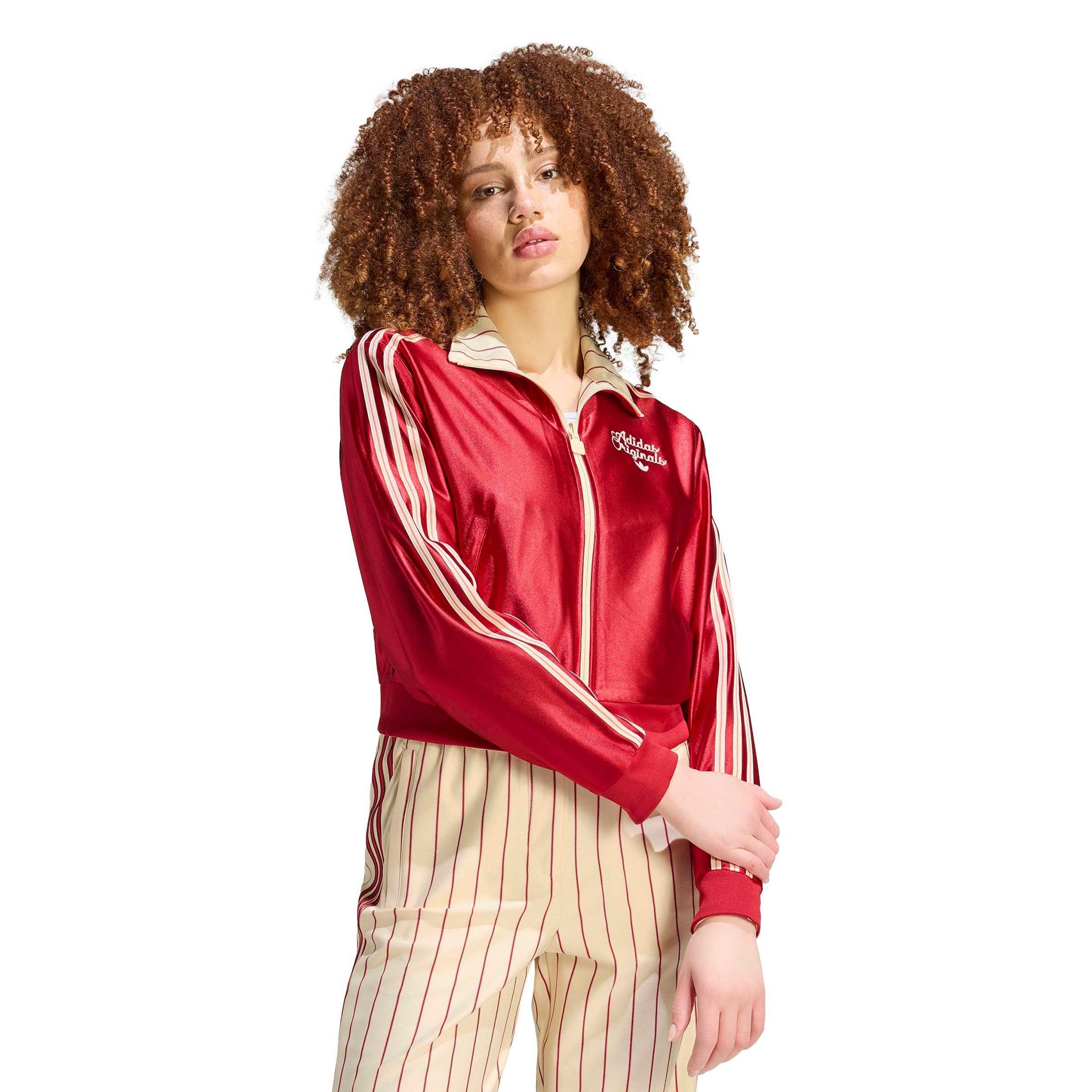 adidas Originals Women's Reversible Firebird Track Jacket - CREAM/RED Thumbnail View 5