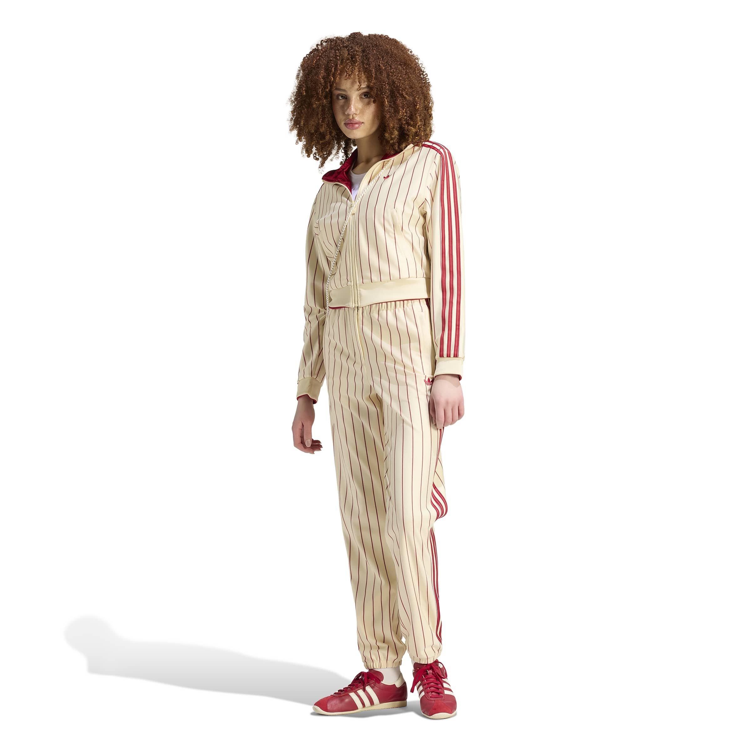 adidas Originals Women's Reversible Firebird Track Jacket - CREAM/RED Thumbnail View 6