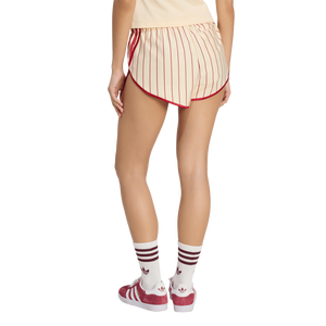 adidas Women's Pinstripe Firebirds Jersey Short - Vanilla/Red