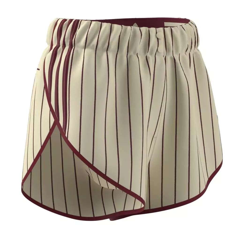 adidas Women's Pinstripe Firebirds Jersey Short - Vanilla/Red - CREAM/RED