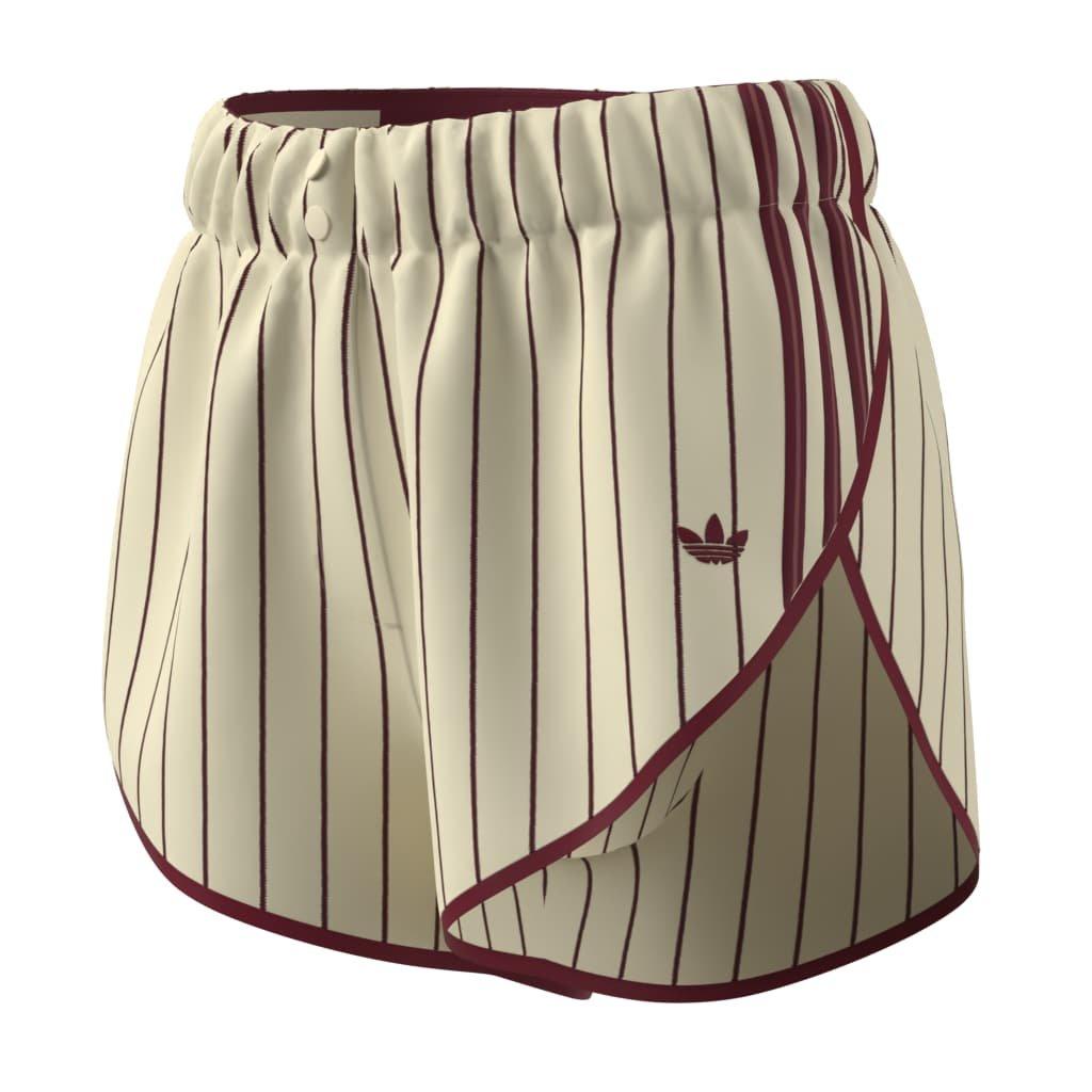 adidas Women's Pinstripe Firebirds Jersey Short - Vanilla/Red - CREAM/RED Thumbnail View 4