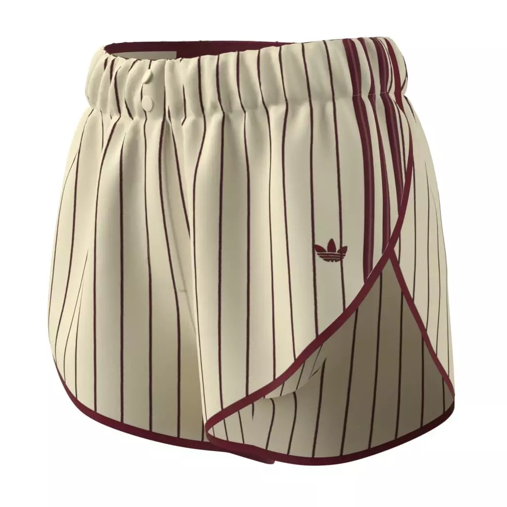 adidas Women's Pinstripe Firebirds Jersey Short - Vanilla/Red - CREAM/RED