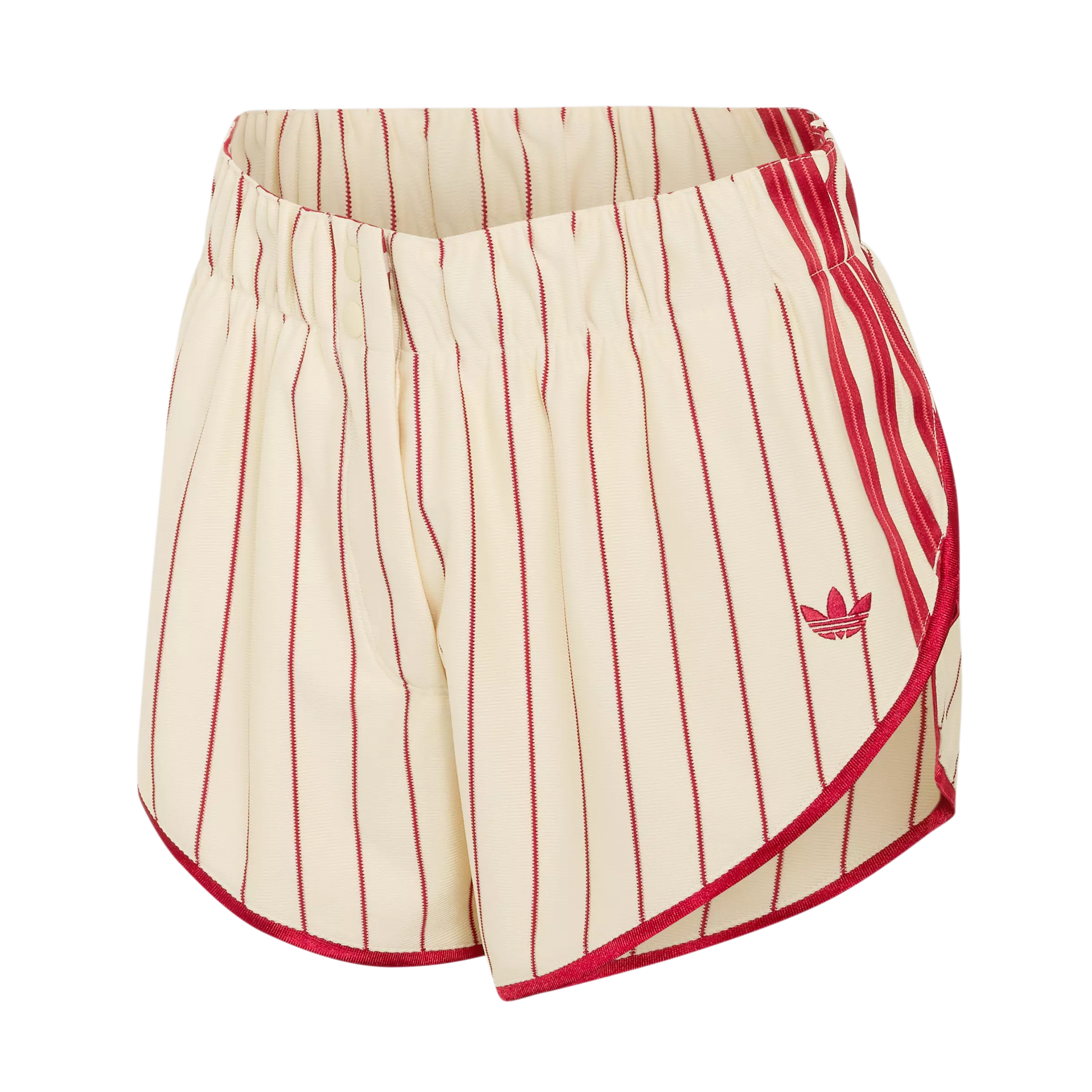 adidas Women's Pinstripe Firebirds Jersey Short - Vanilla/Red - CREAM/RED