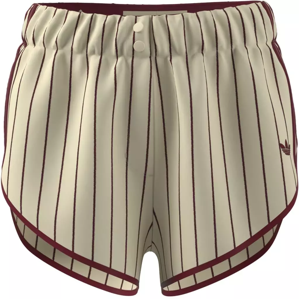 adidas Women's Pinstripe Firebirds Jersey Short - Vanilla/Red - CREAM/RED