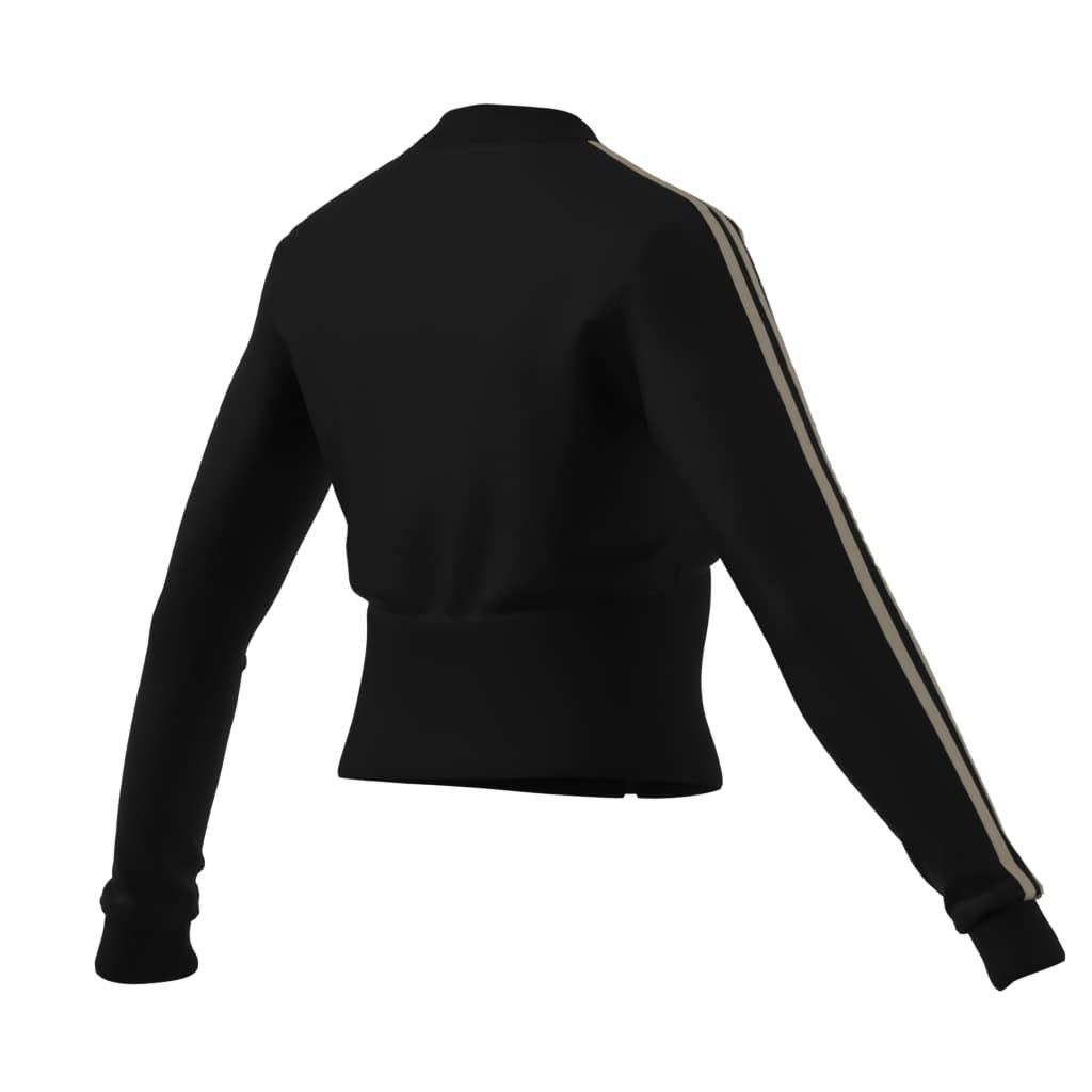 adidas Originals Women's Velvet V-Neck Track Jacket - BLACK Thumbnail View 2