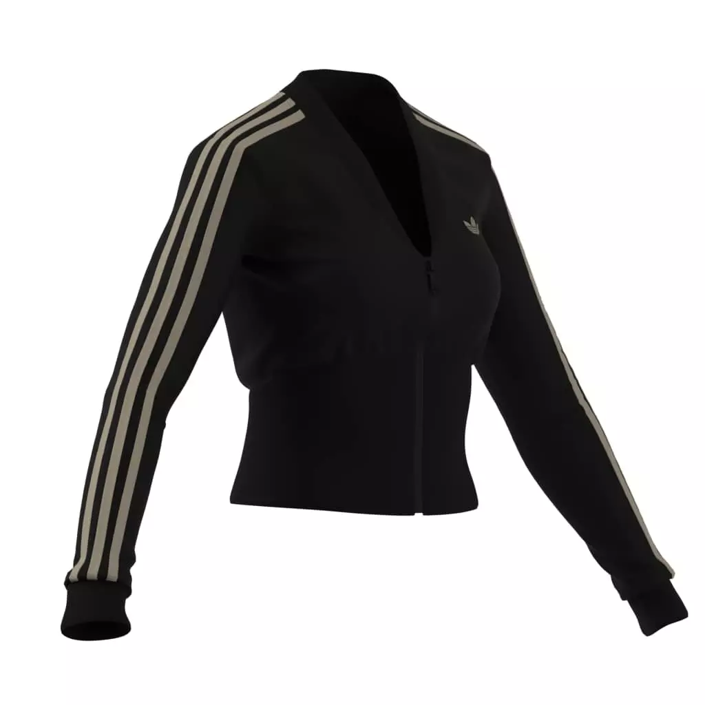 adidas Originals Women's Velvet V-Neck Track Jacket - BLACK