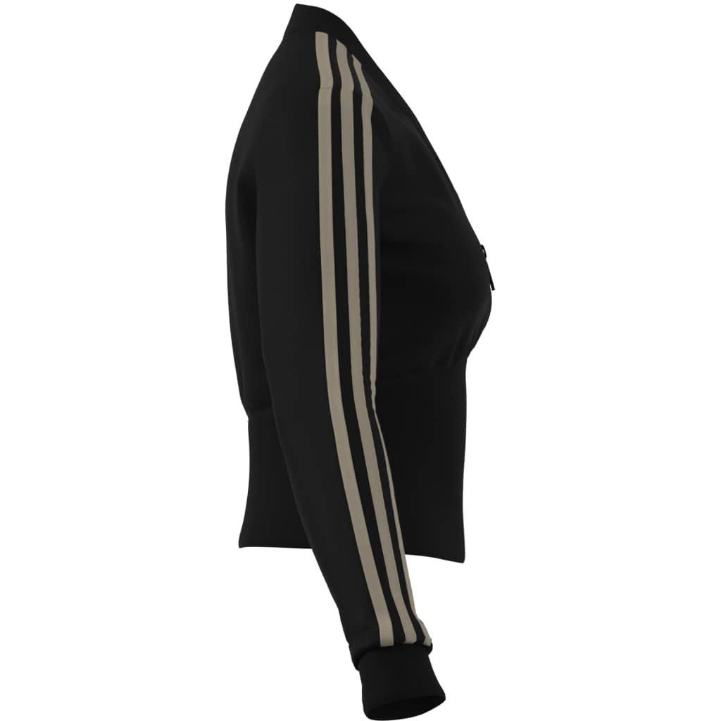adidas Originals Women's Velvet V-Neck Track Jacket - BLACK Thumbnail View 4