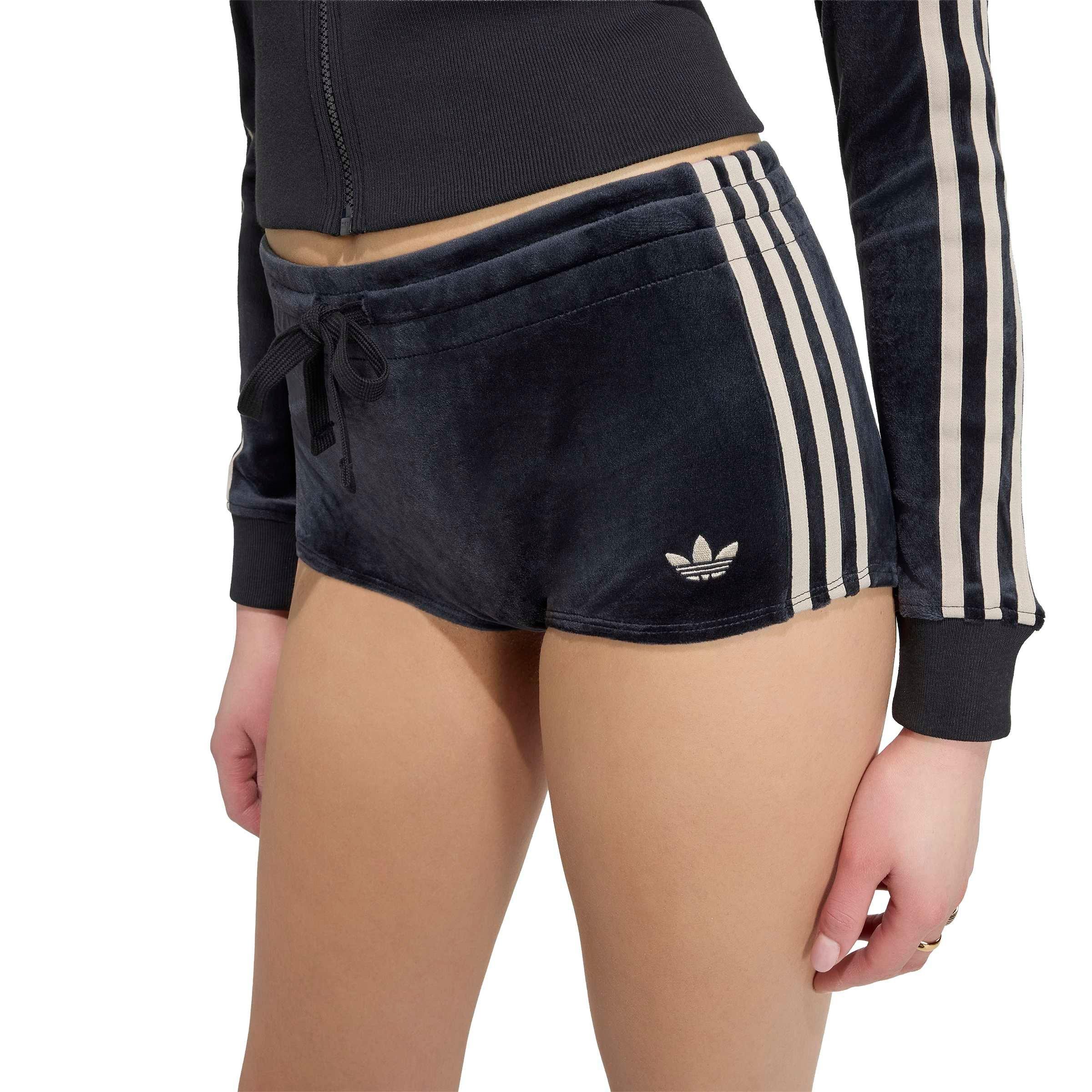 adidas Originals Women's SST Velour Hot Shorts - BLACK Thumbnail View 3