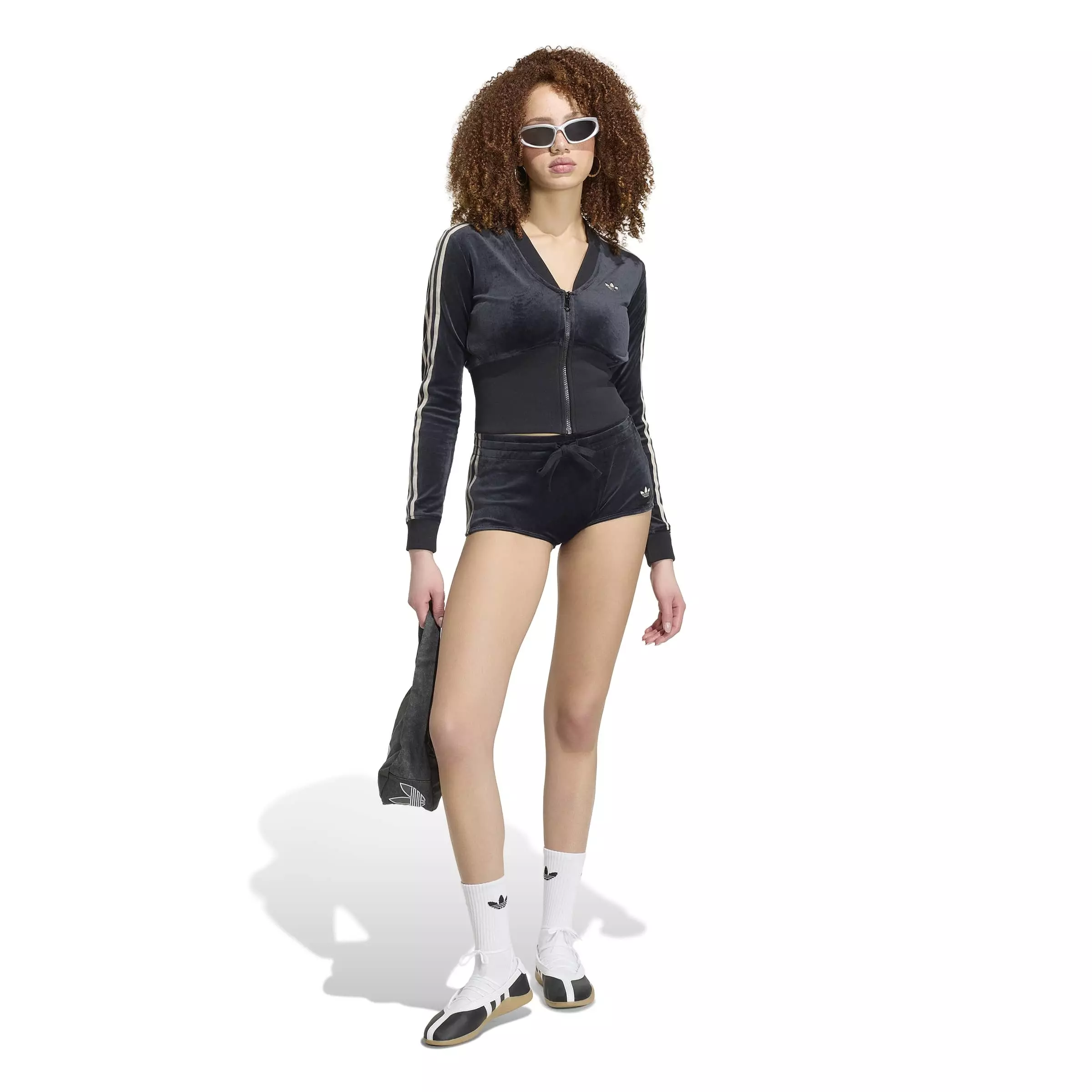 adidas Originals Women's SST Velour Hot Shorts - BLACK
