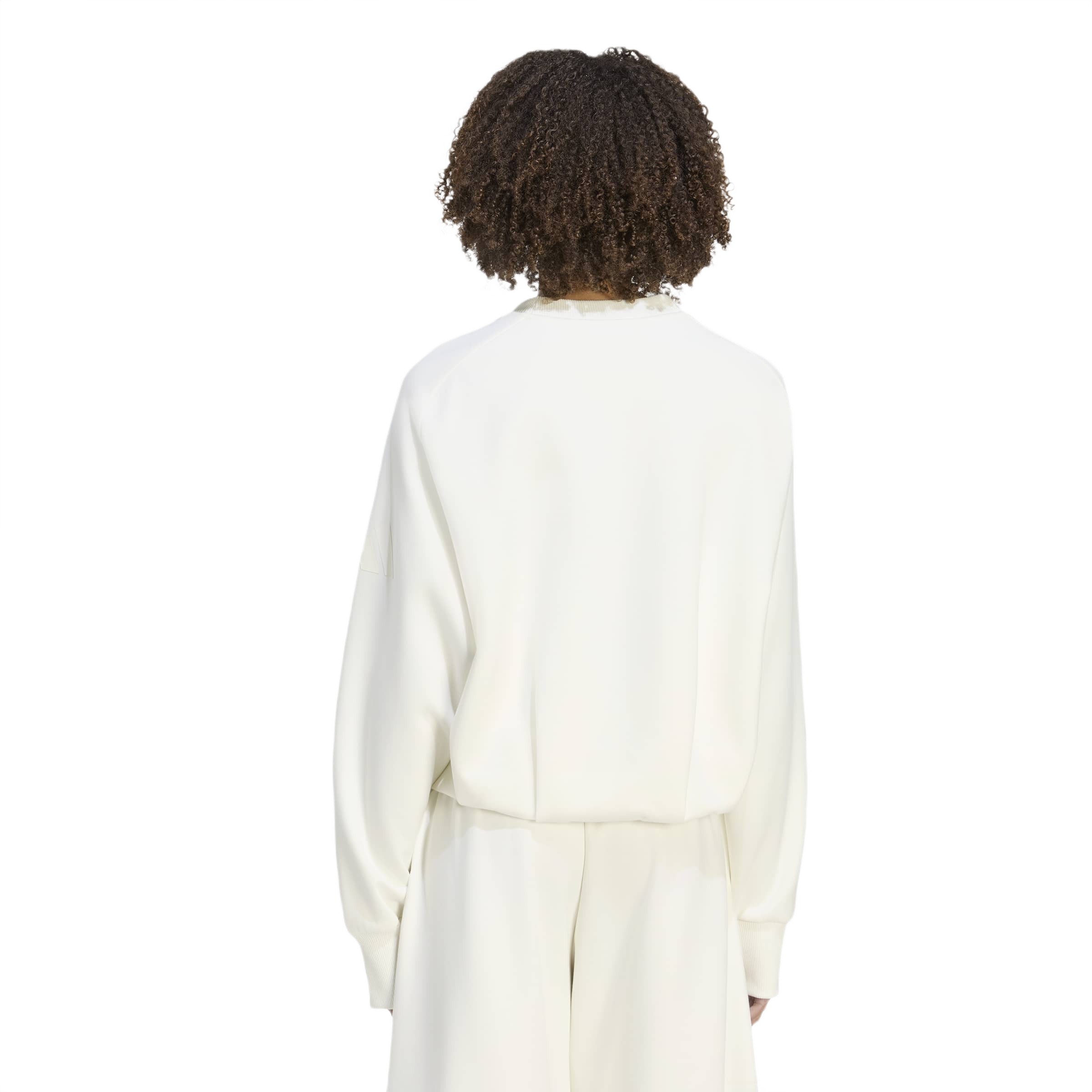 adidas Women's Soft Lux Winter Knit Sweatshirt - OFF-WHITE