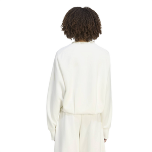 adidas Women's Soft Lux Winter Knit Sweatshirt - OFF-WHITE