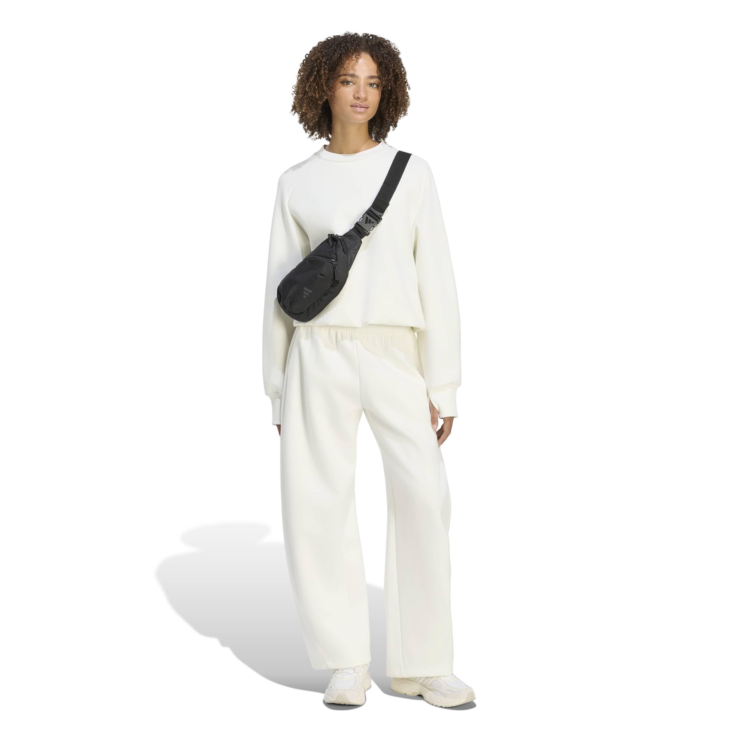 adidas Women's Soft Lux Winter Knit Sweatshirt - OFF-WHITE
