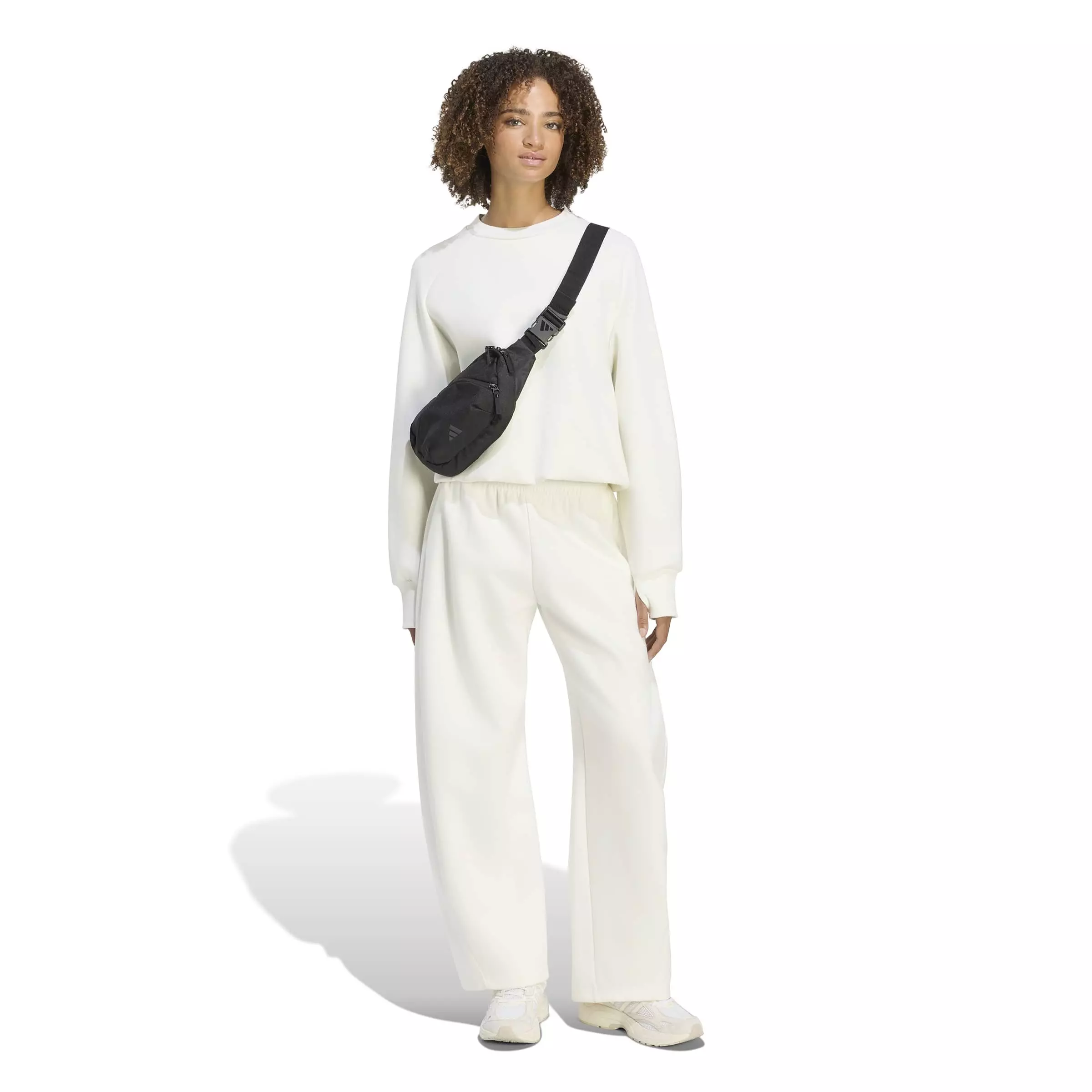 adidas Women's Soft Lux Winter Knit Sweatshirt - OFF-WHITE
