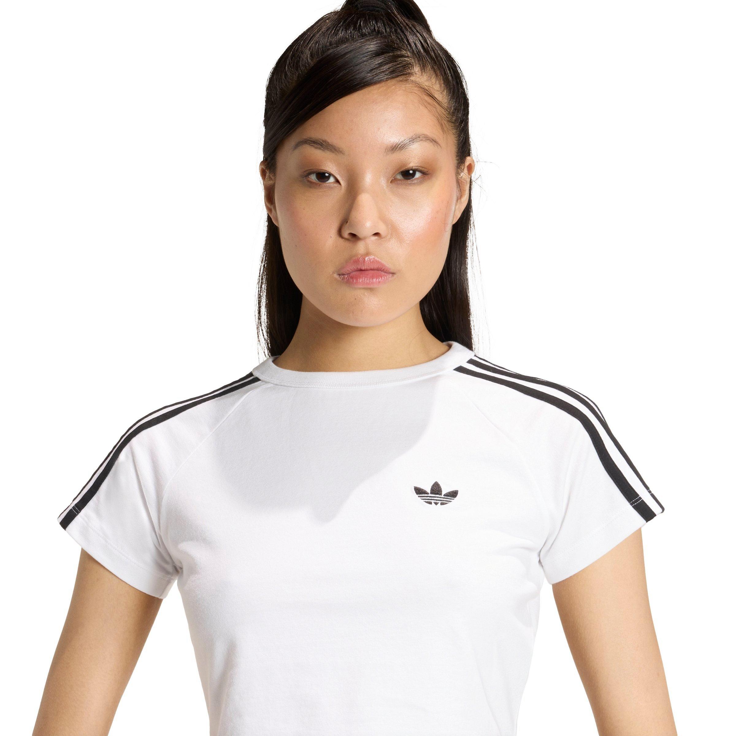 adidas Originals Women's Adicolor SST Baby Tee - WHITE/BLACK Thumbnail View 3
