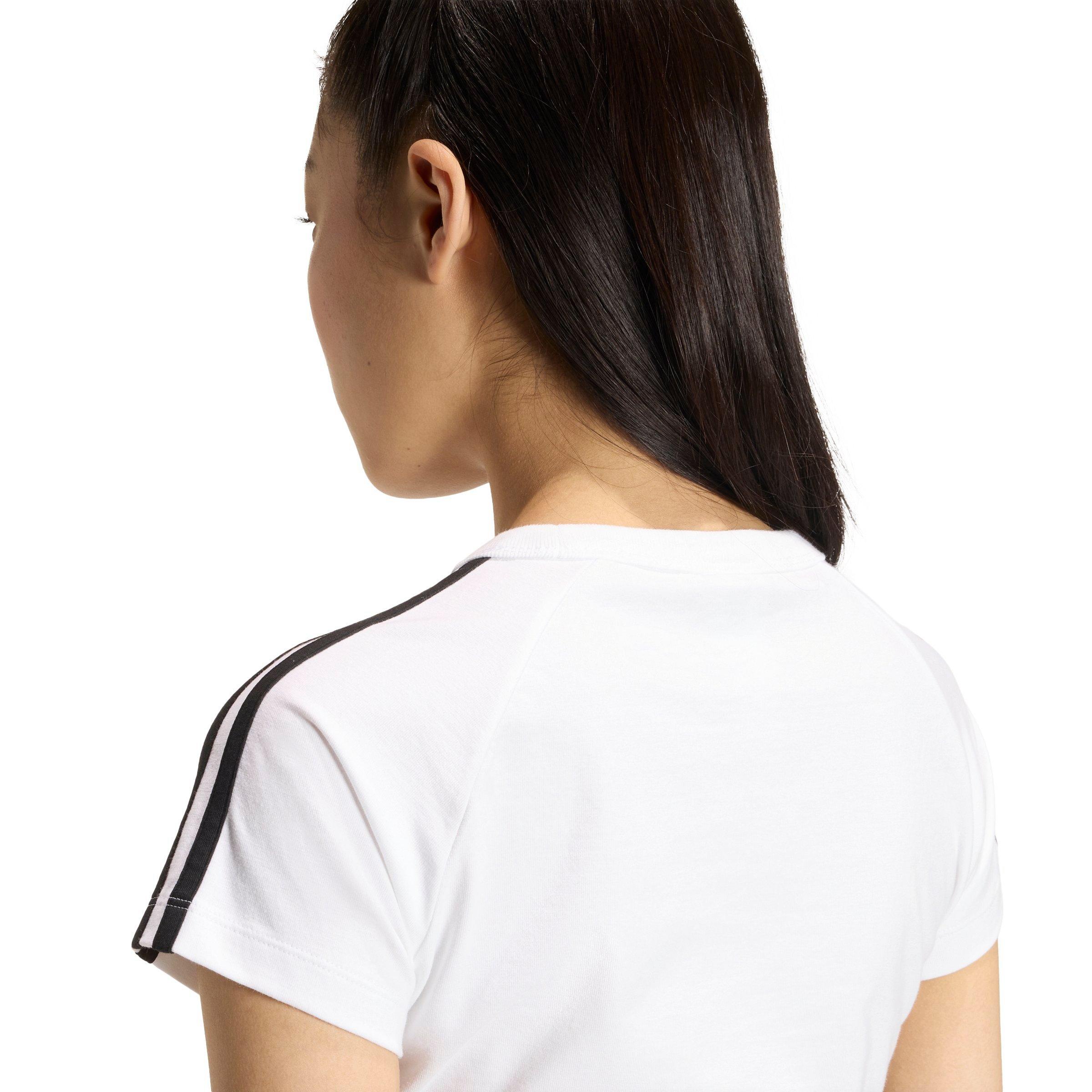 adidas Originals Women's Adicolor SST Baby Tee - WHITE/BLACK Thumbnail View 4