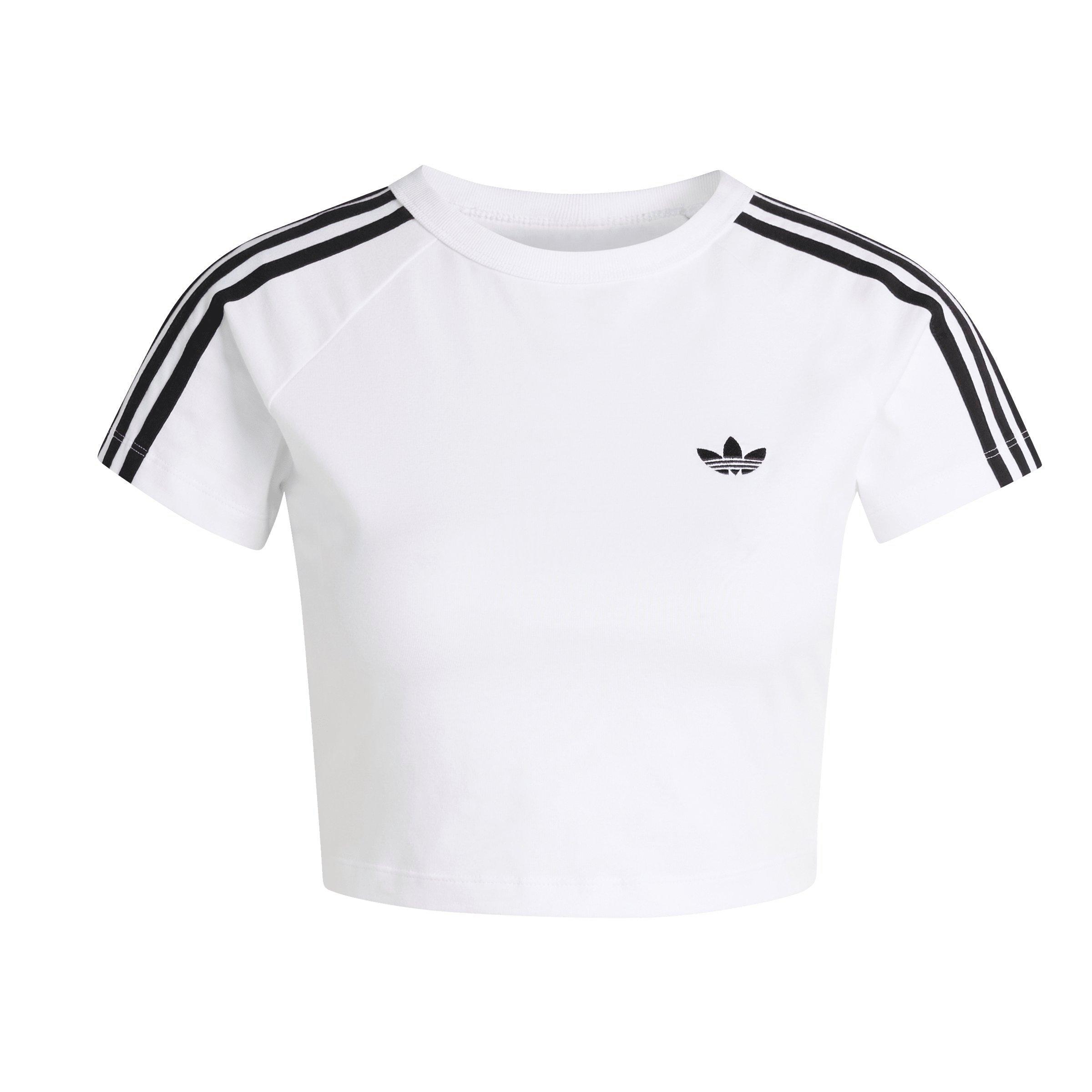 adidas Originals Women's Adicolor SST Baby Tee - WHITE/BLACK Thumbnail View 6