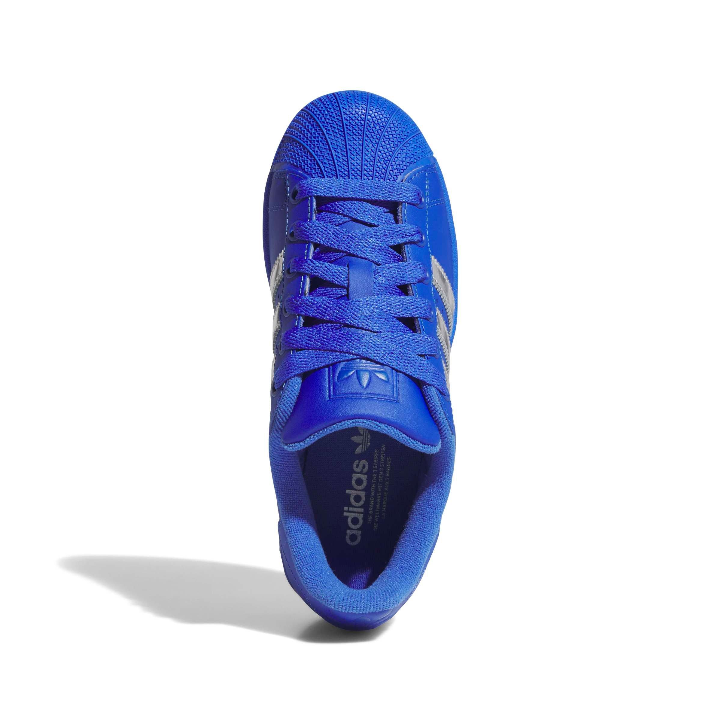 adidas Originals Superstar II "Hi-Res Blue/Silver Metallic" Grade School Boys' Shoe - BLUE Thumbnail View 3