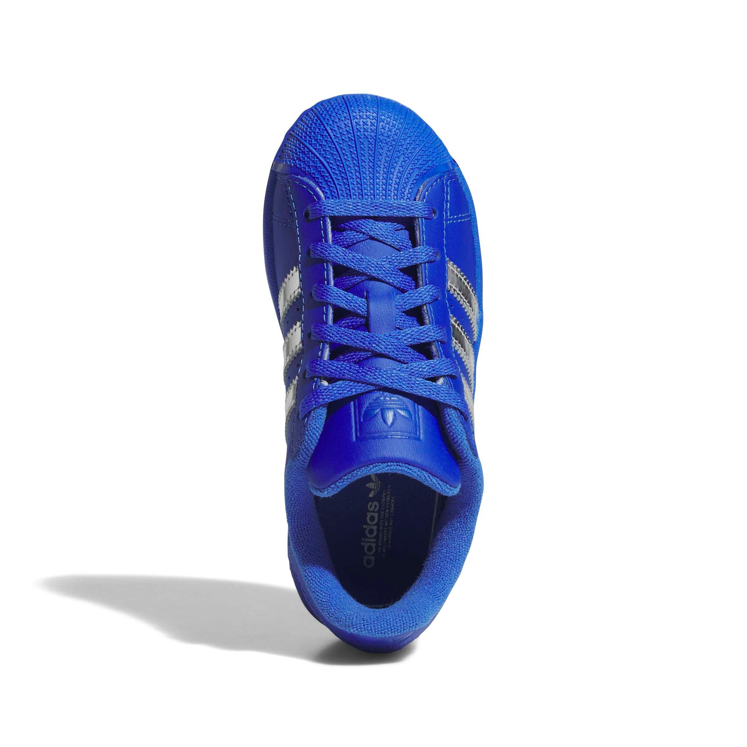 adidas Originals Superstar II "Hi-Res Blue/Silver Metallic" Preschool Boys' Shoe - BLUE Thumbnail View 3