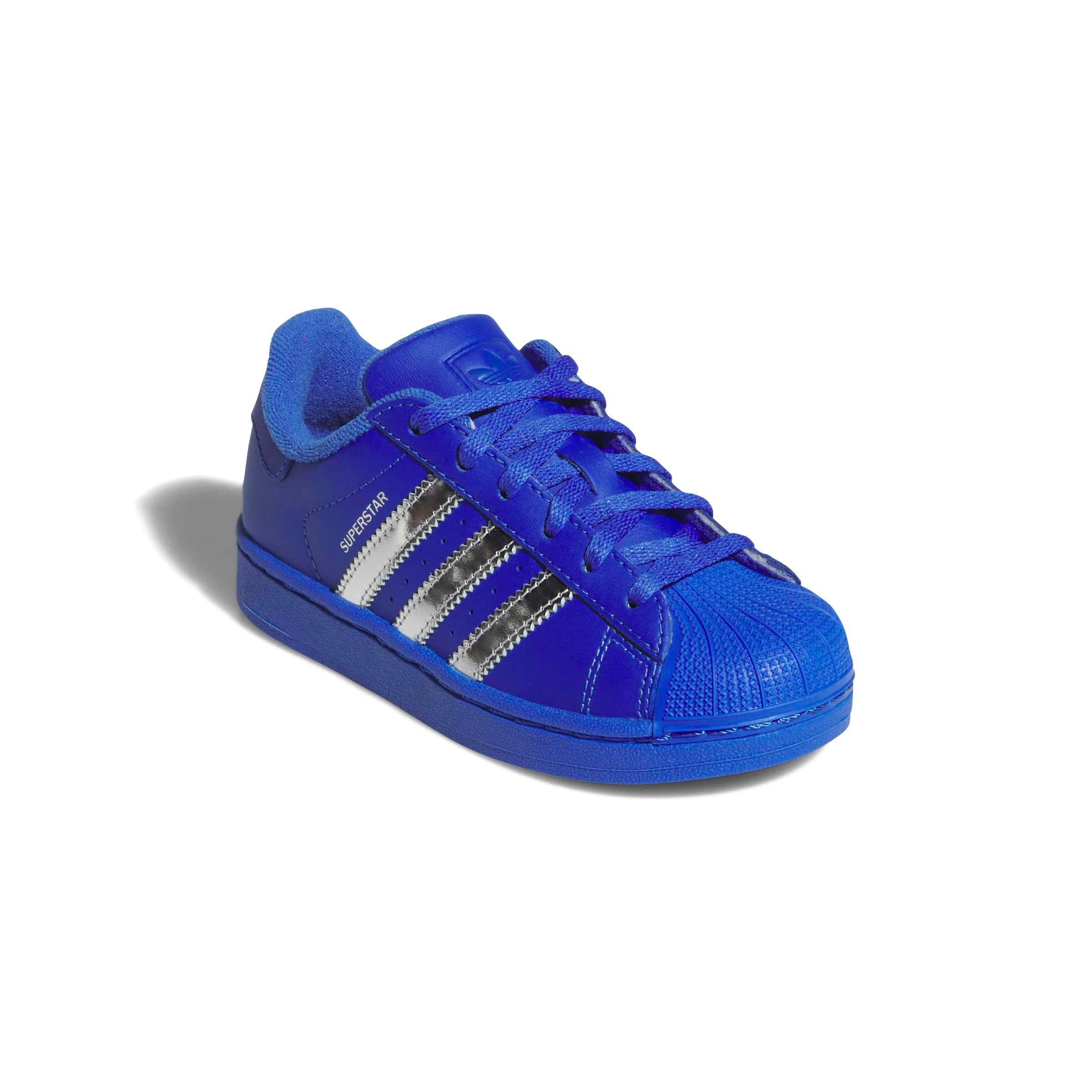 adidas Originals Superstar II "Hi-Res Blue/Silver Metallic" Preschool Boys' Shoe - BLUE Thumbnail View 5