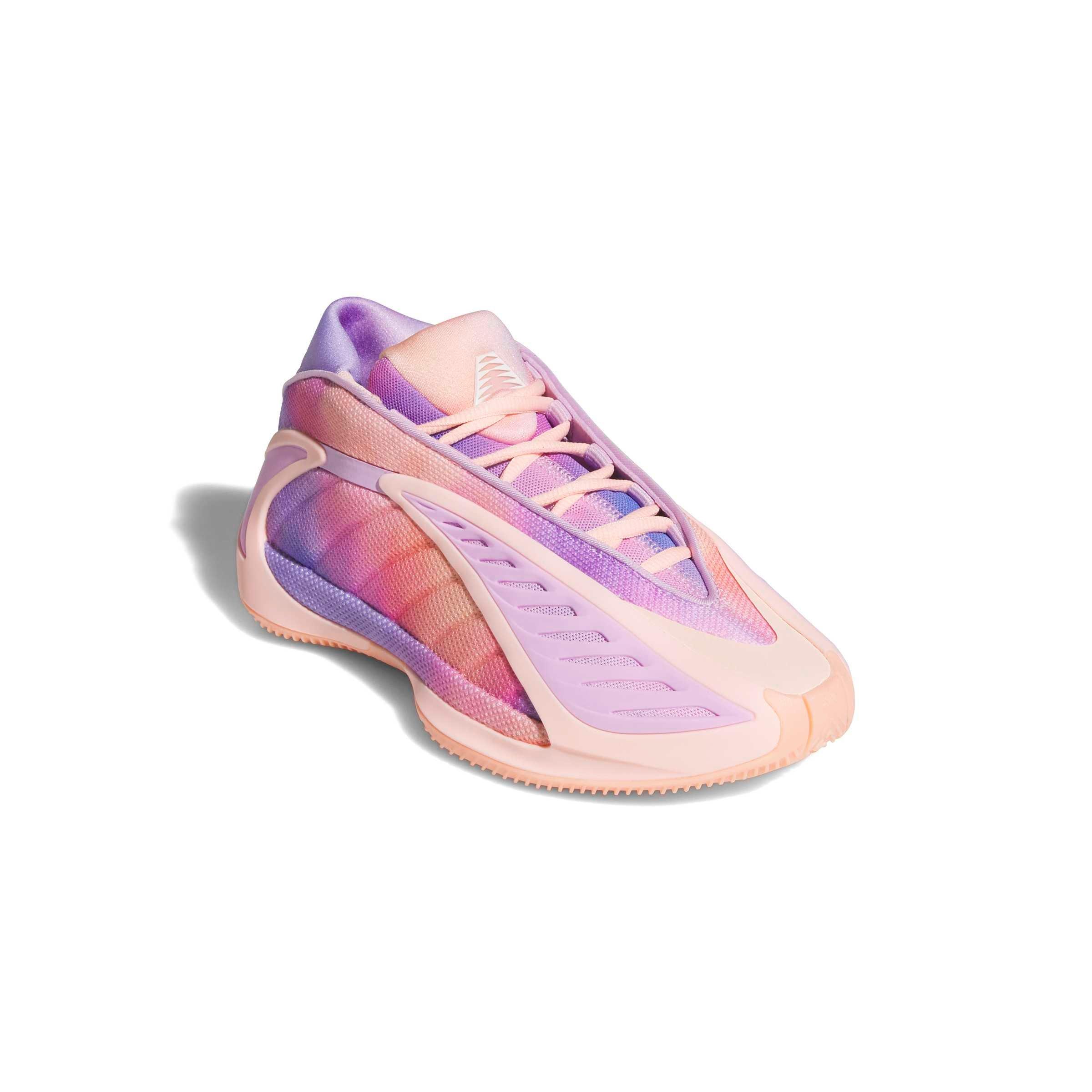 adidas Anthony Edwards 2 "WNBA" Grade School Kids' Basketball Shoe - HAZE CORAL/BLISS LILAC/ZERO METALLIC Thumbnail View 4